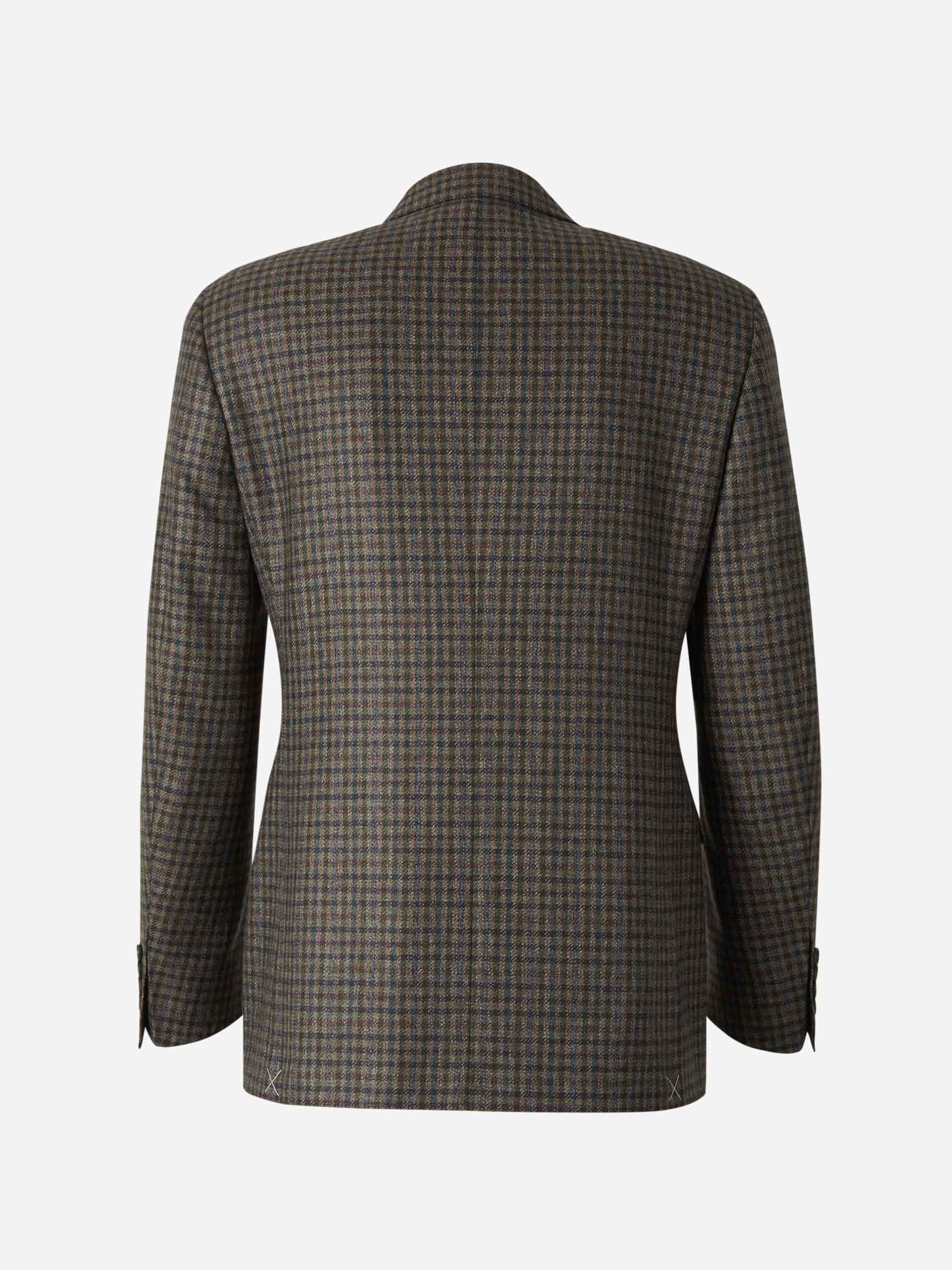 Outlet online Canali Hombre Americana Motivo Cuadros color Verde Militar sku 302-003360 01 - Foto 2