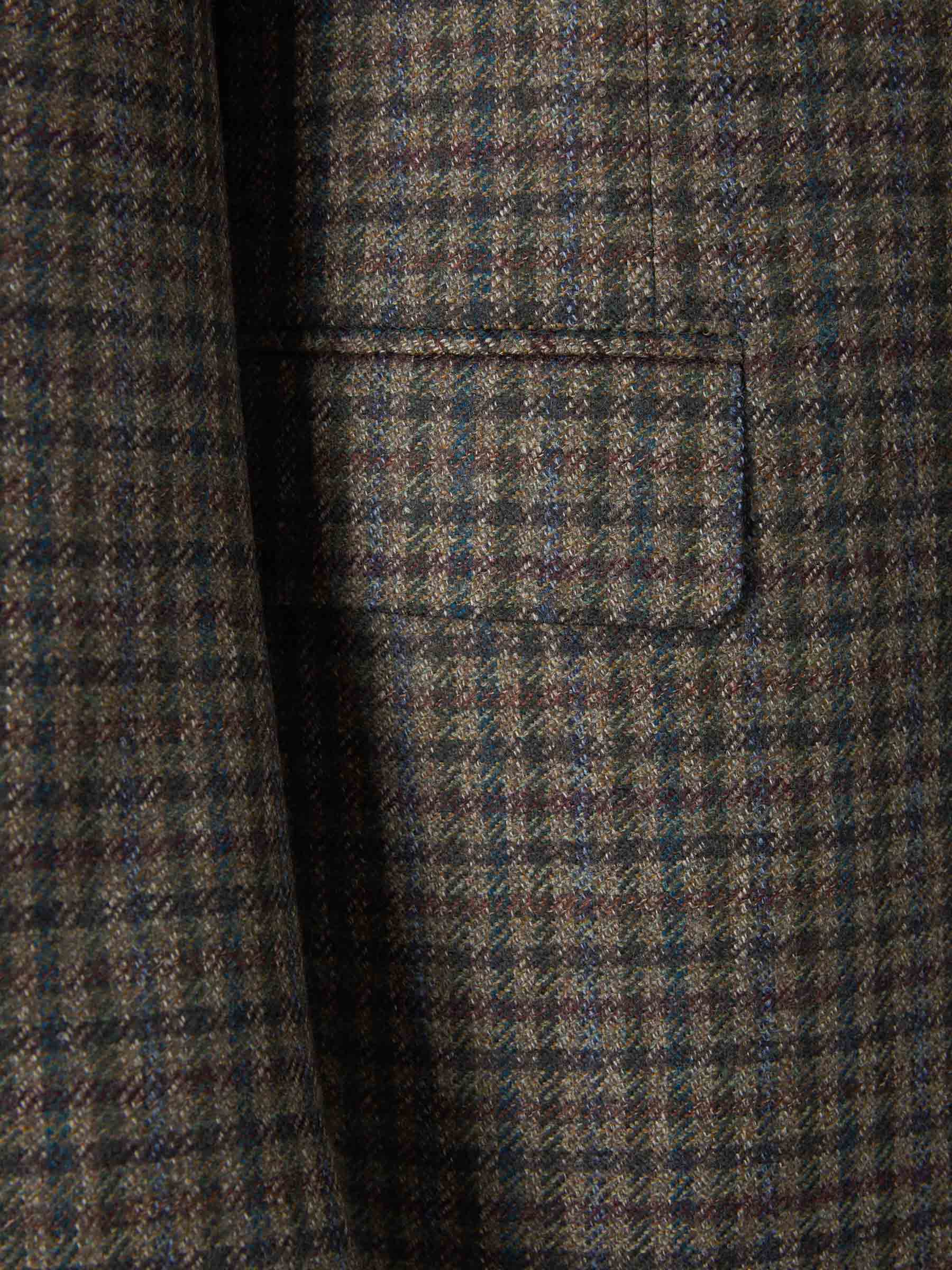 Outlet online Canali Hombre Americana Motivo Cuadros color Verde Militar sku 302-003360 01 - Foto 4