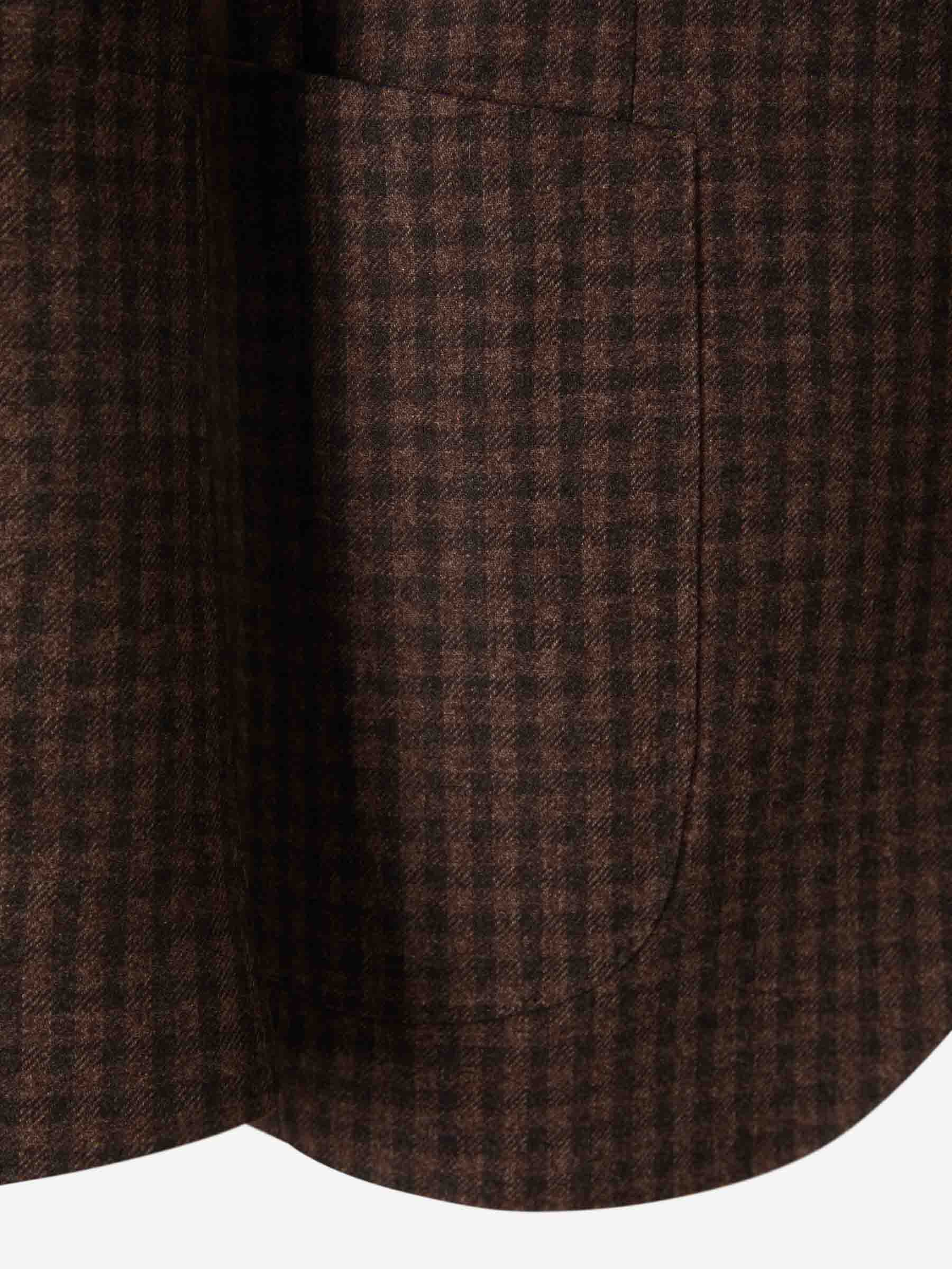 Outlet online Borrelli Hombre Americana Procida Cuadros color Negro sku 302-003387 01 - Foto 4