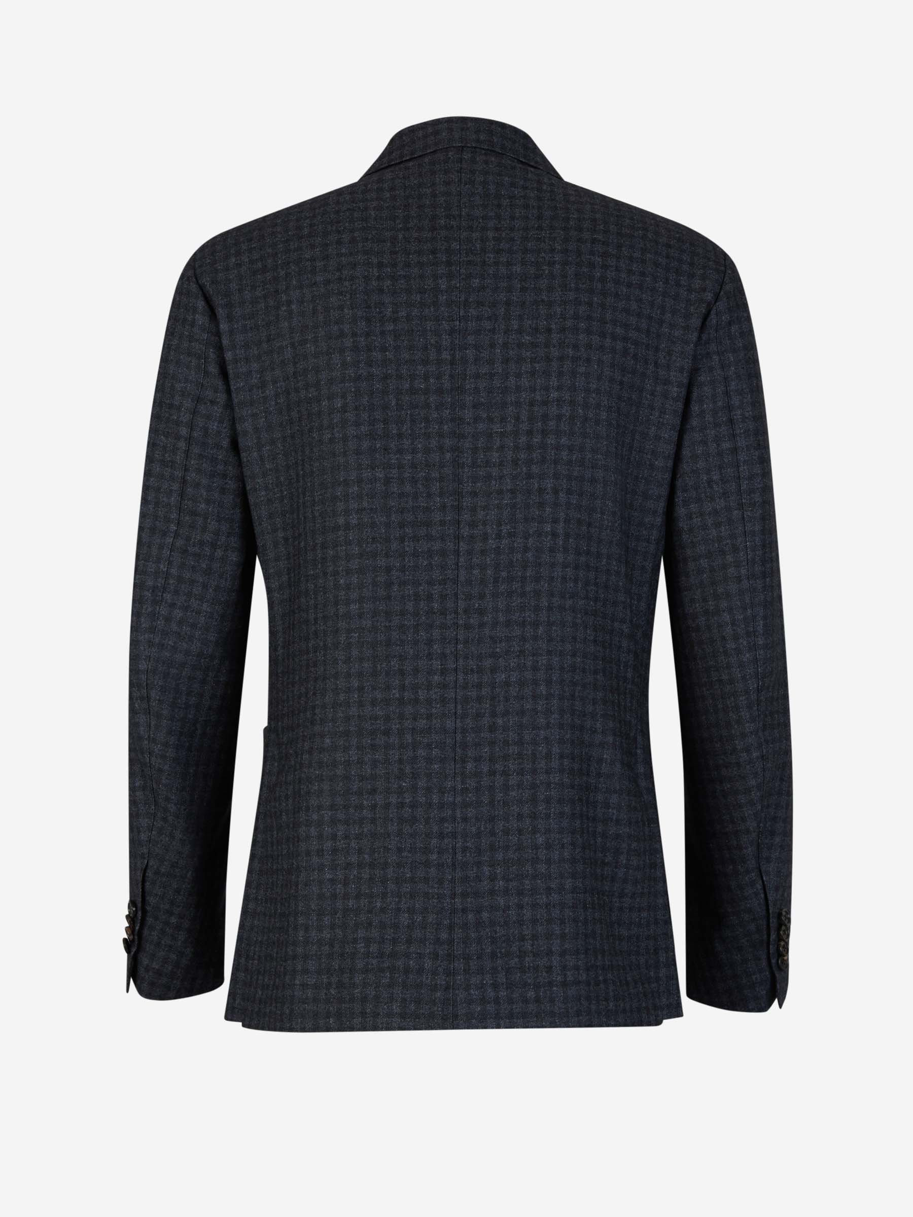 Outlet online Borrelli Hombre Americana Motivo Cuadros color Azul Noche sku 302-003388 01 - Foto 2