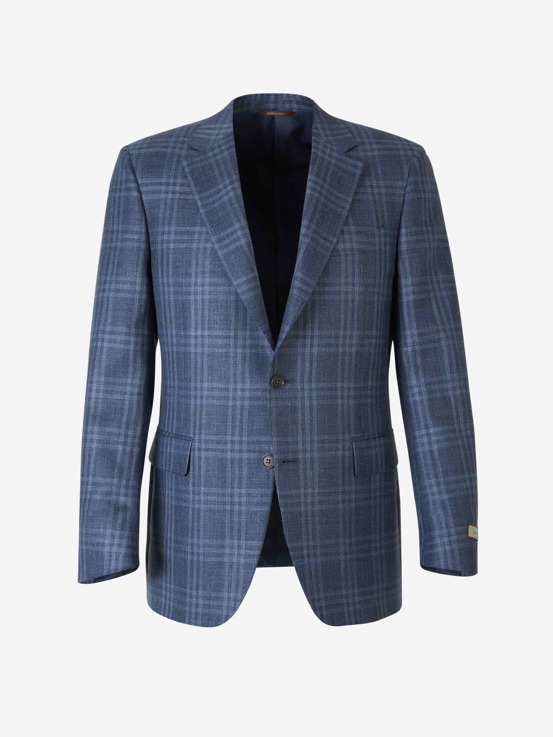 Outlet online Canali Hombre Americana Motivo Cuadros color Azul Marino sku 302-003460 01 - Foto 1