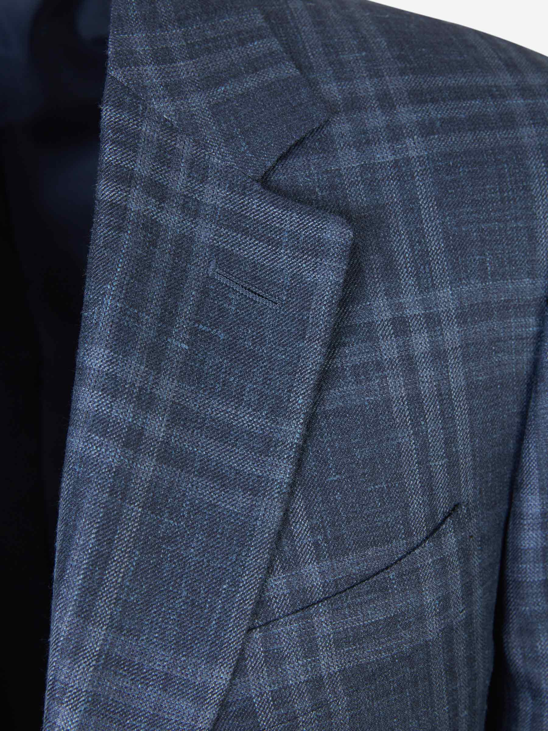 Outlet online Canali Hombre Americana Motivo Cuadros color Azul Marino sku 302-003460 01 - Foto 4