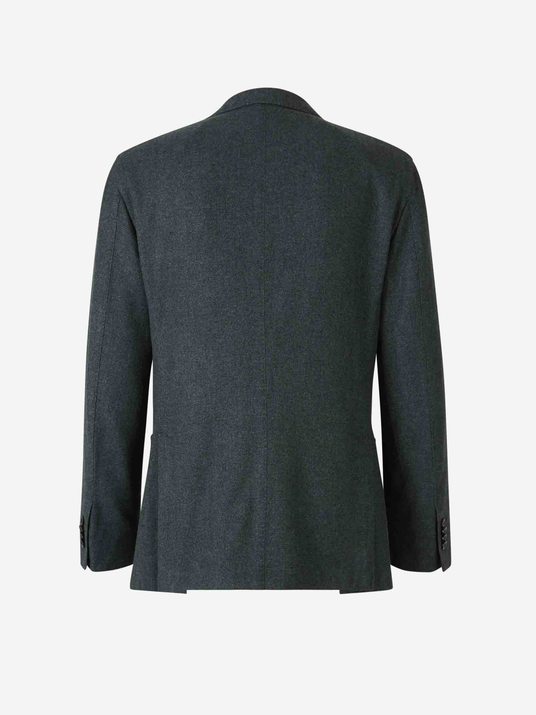 Outlet online Boglioli Hombre Americana Lisa Lana color Verde Oscuro sku 302-003496 01 - Foto 3