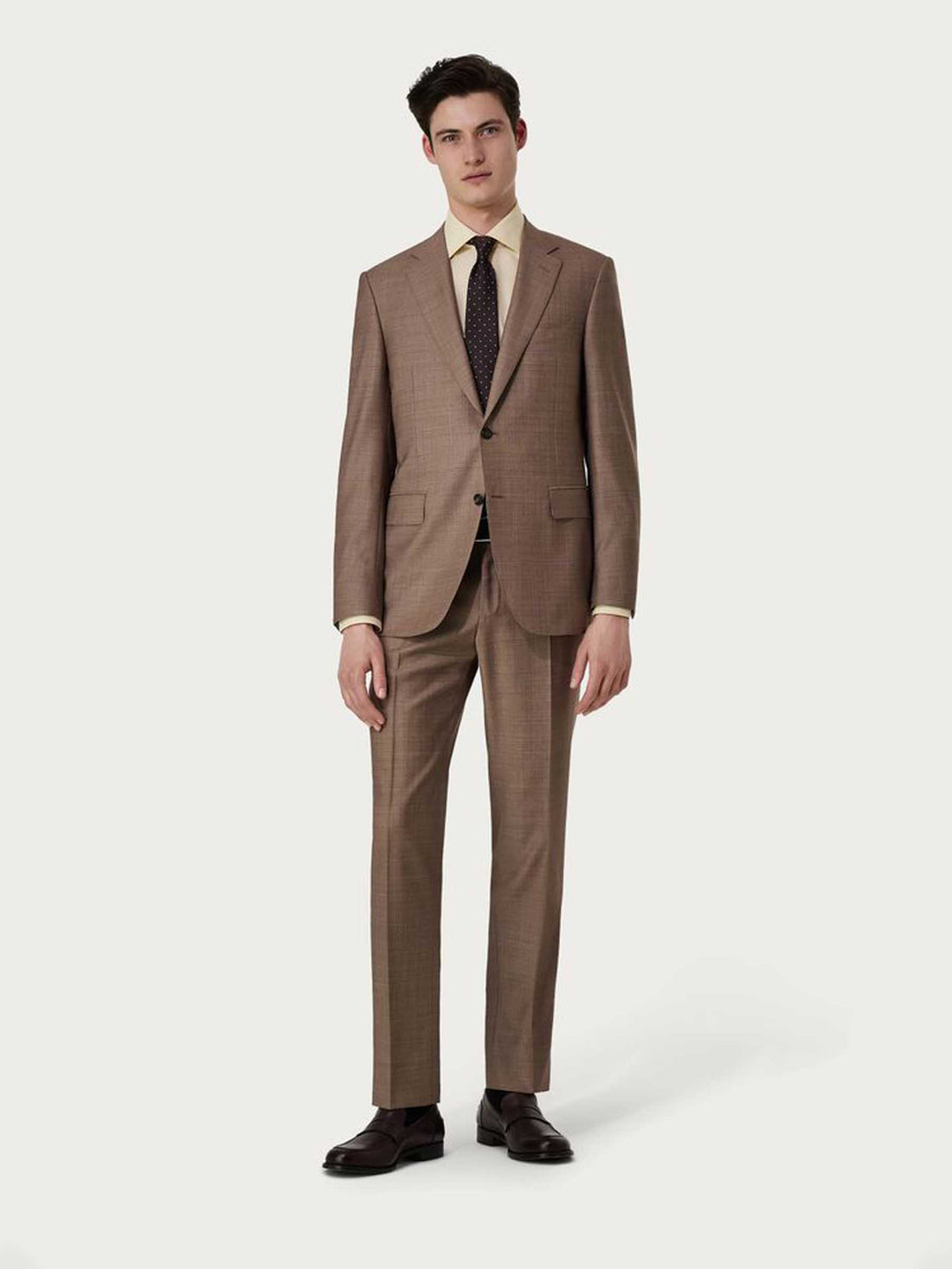 Canali Hombre Barcelona Americana Cuadros Lana color Marrón Oscuro sku 302-003550 01 - Foto 2