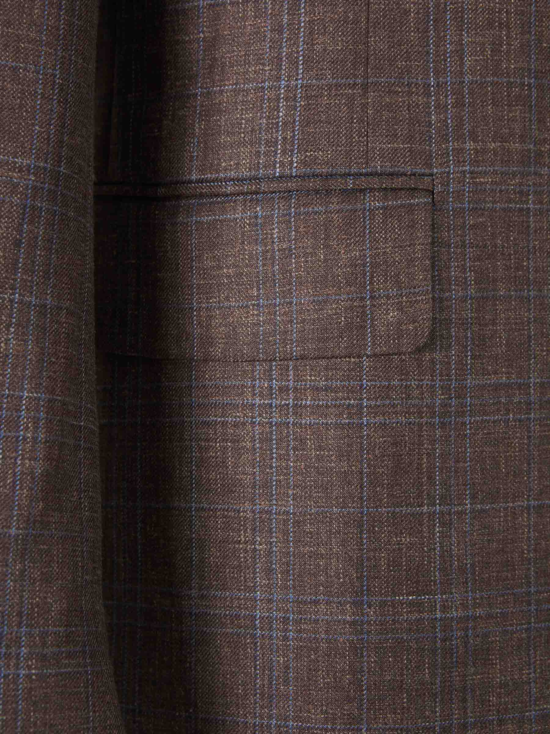 Canali Hombre Barcelona Americana Cuadros Lana color Marrón Oscuro sku 302-003550 01 - Foto 5