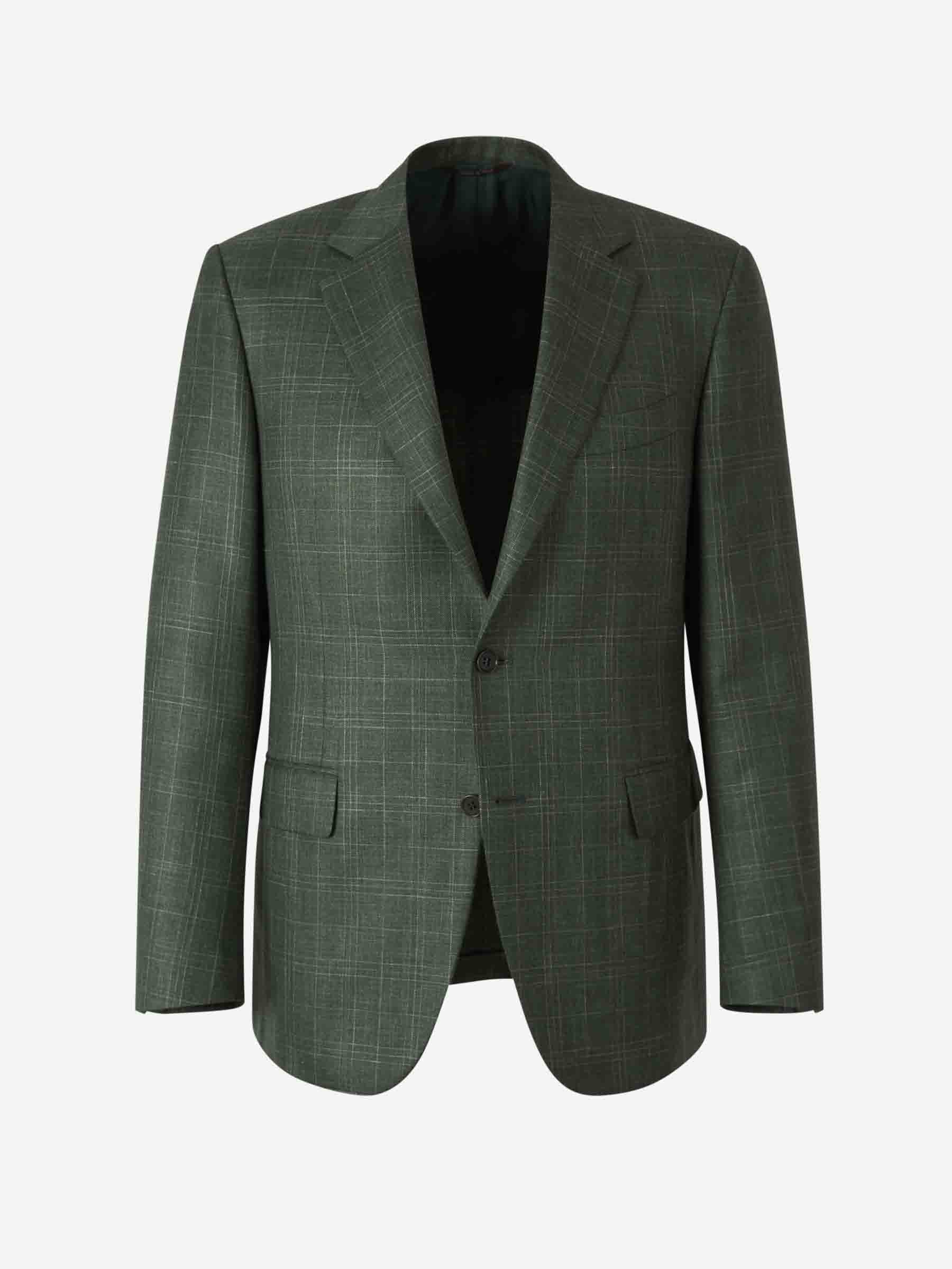 Outlet online Canali Hombre Americana Cuadro Fino color Verde Oscuro sku 302-003552 01 - Foto 1