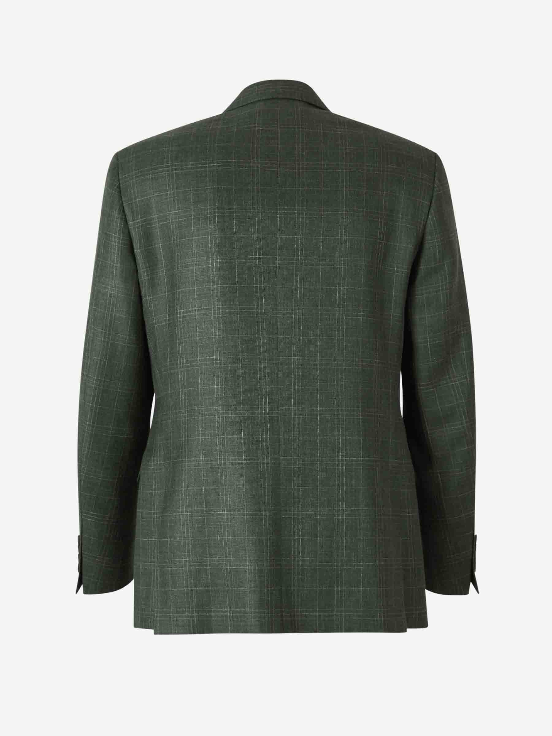 Outlet online Canali Hombre Americana Cuadro Fino color Verde Oscuro sku 302-003552 01 - Foto 2