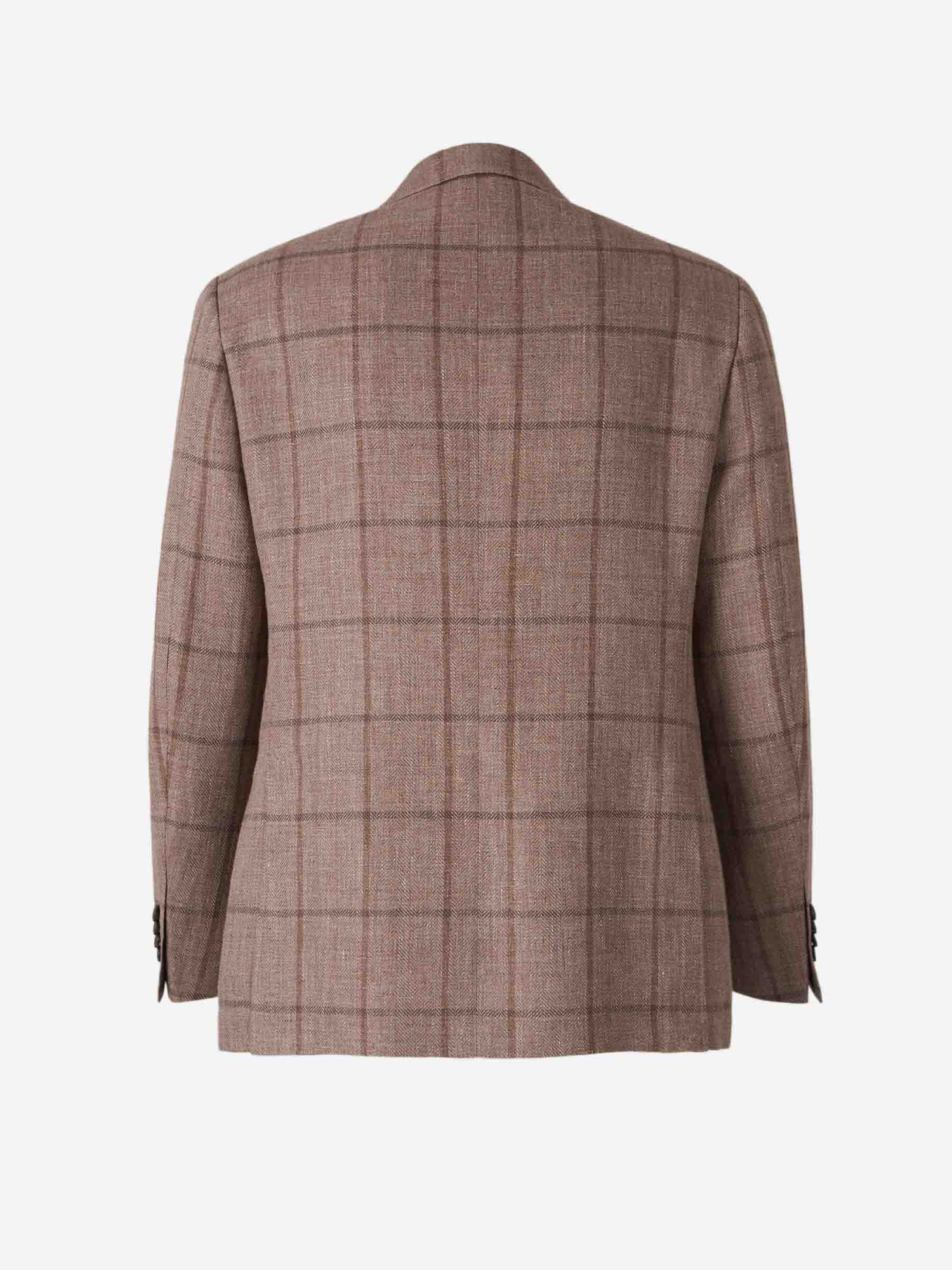 Canali Hombre Barcelona Americana Cuadros Lino color Marrón sku 302-003554 01 - Foto 2