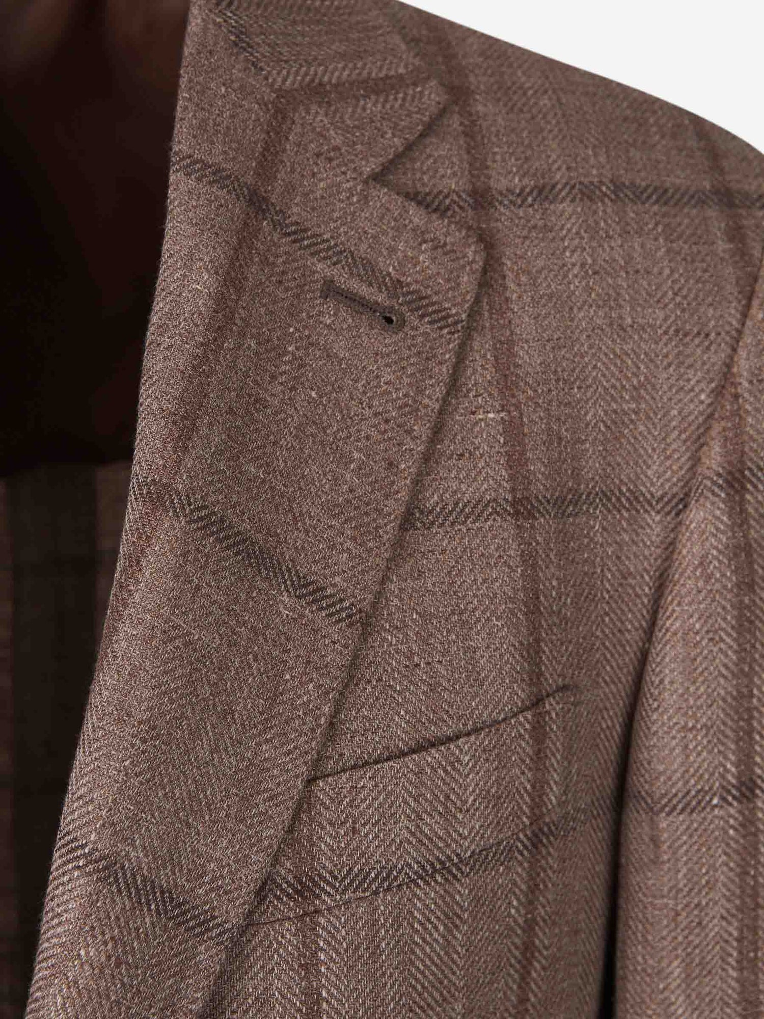 Canali Hombre Barcelona Americana Cuadros Lino color Marrón sku 302-003554 01 - Foto 3