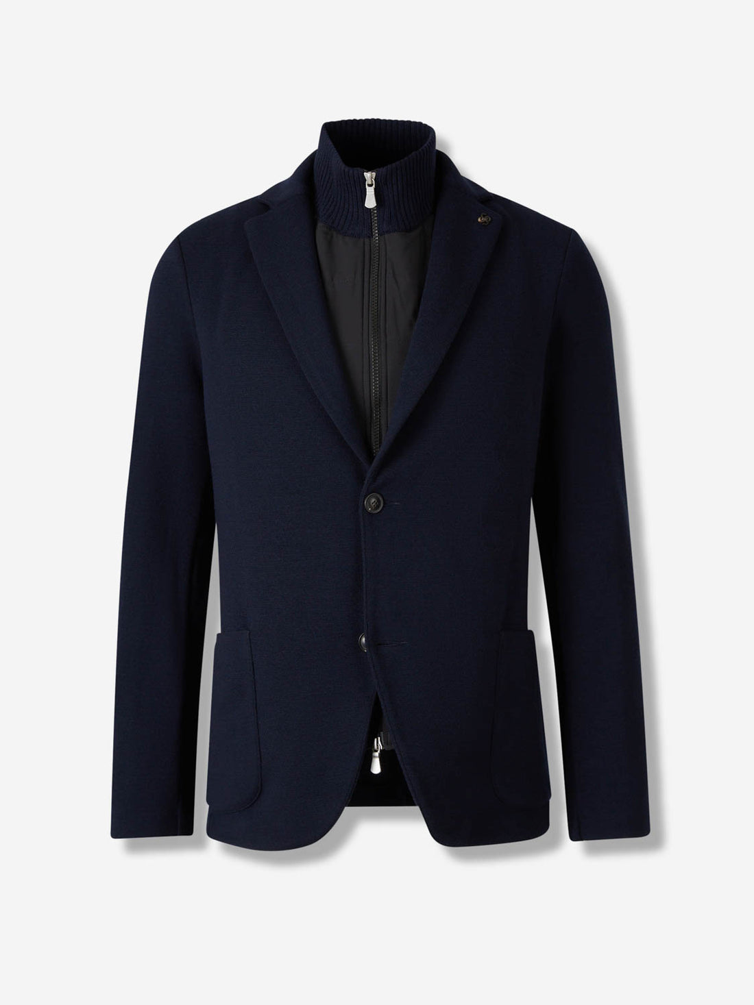 Outlet online Gran Sasso Hombre Americana Punto Lana color Azul Noche sku 302-003645 01 - Foto 1