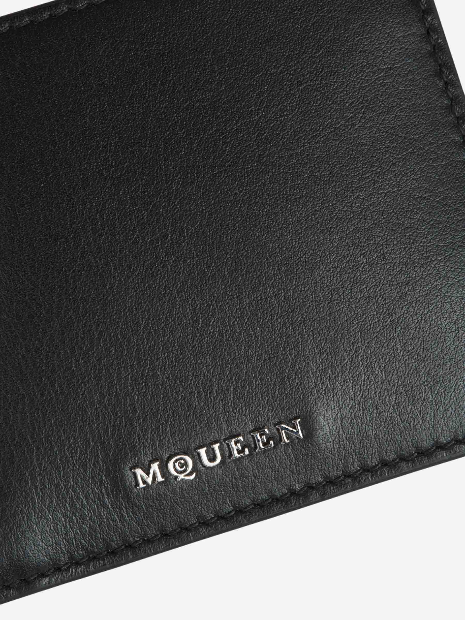 Outlet online McQueen Hombre Cartera Piel Logo color Negro sku 691-001384 01 - Foto 5