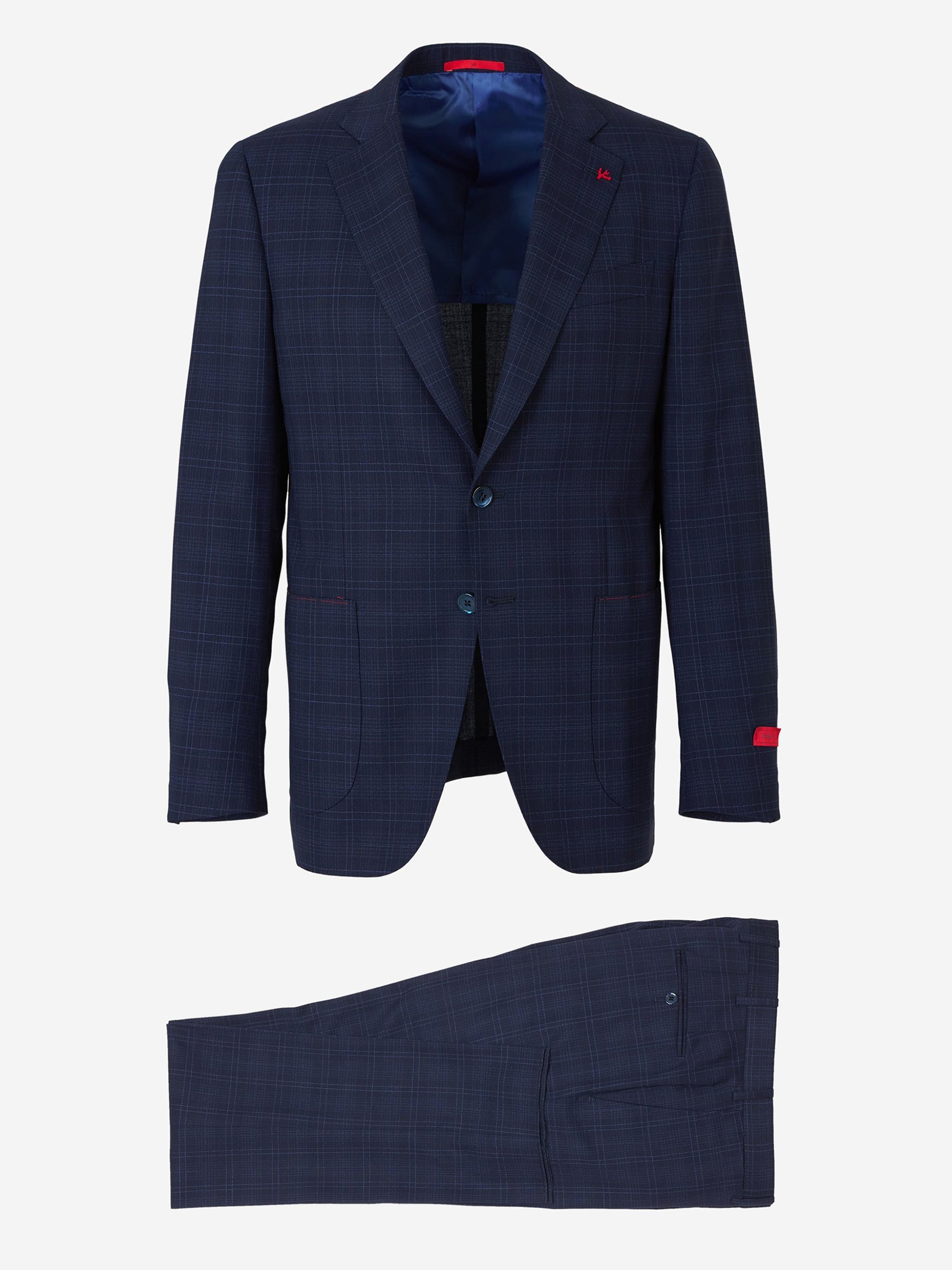Outlet online Isaia Hombre Traje Cuadros Gregory color Azul Marino sku 312-002510 01 - Foto 1