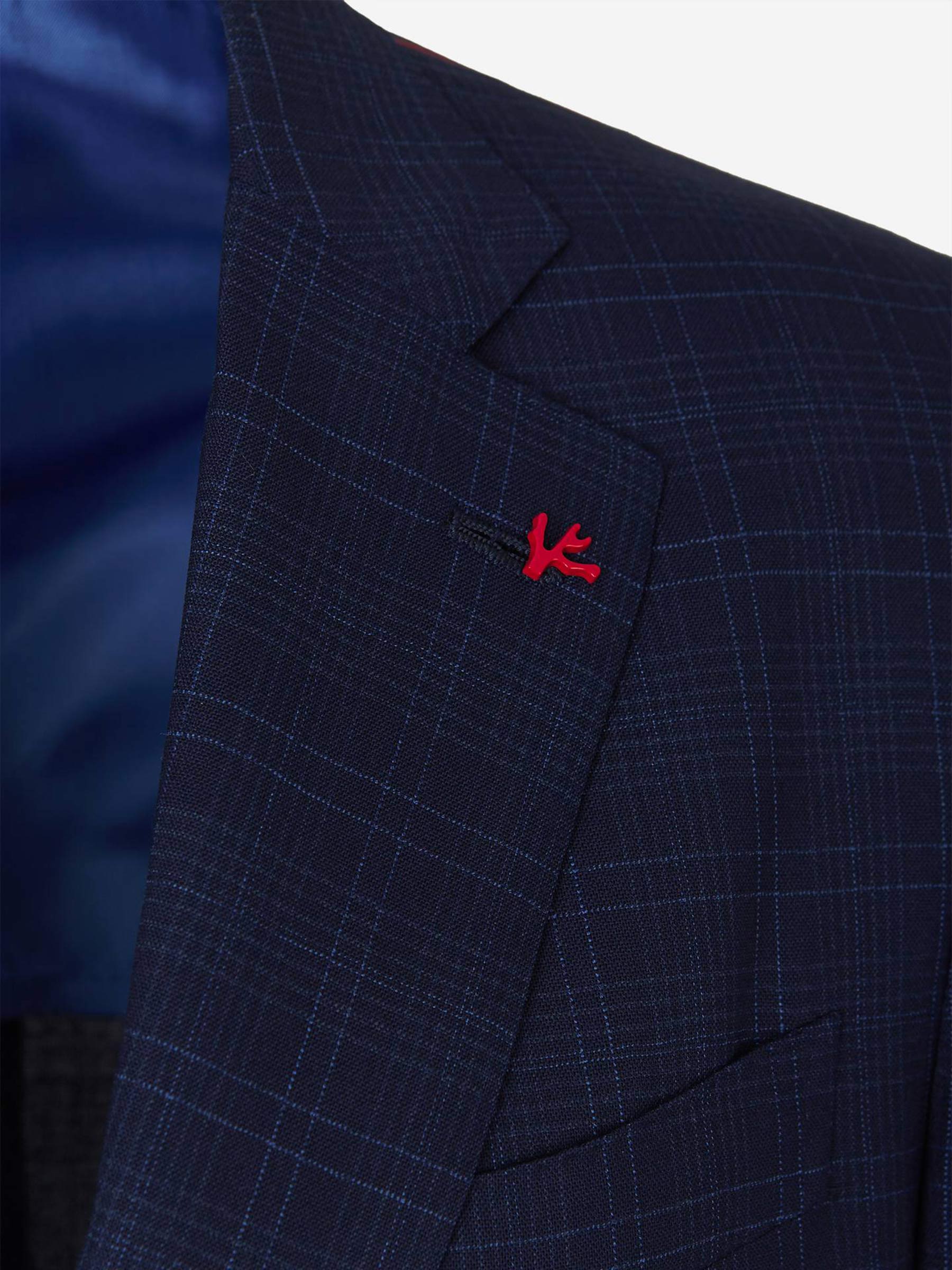 Outlet online Isaia Hombre Traje Cuadros Gregory color Azul Marino sku 312-002510 01 - Foto 4