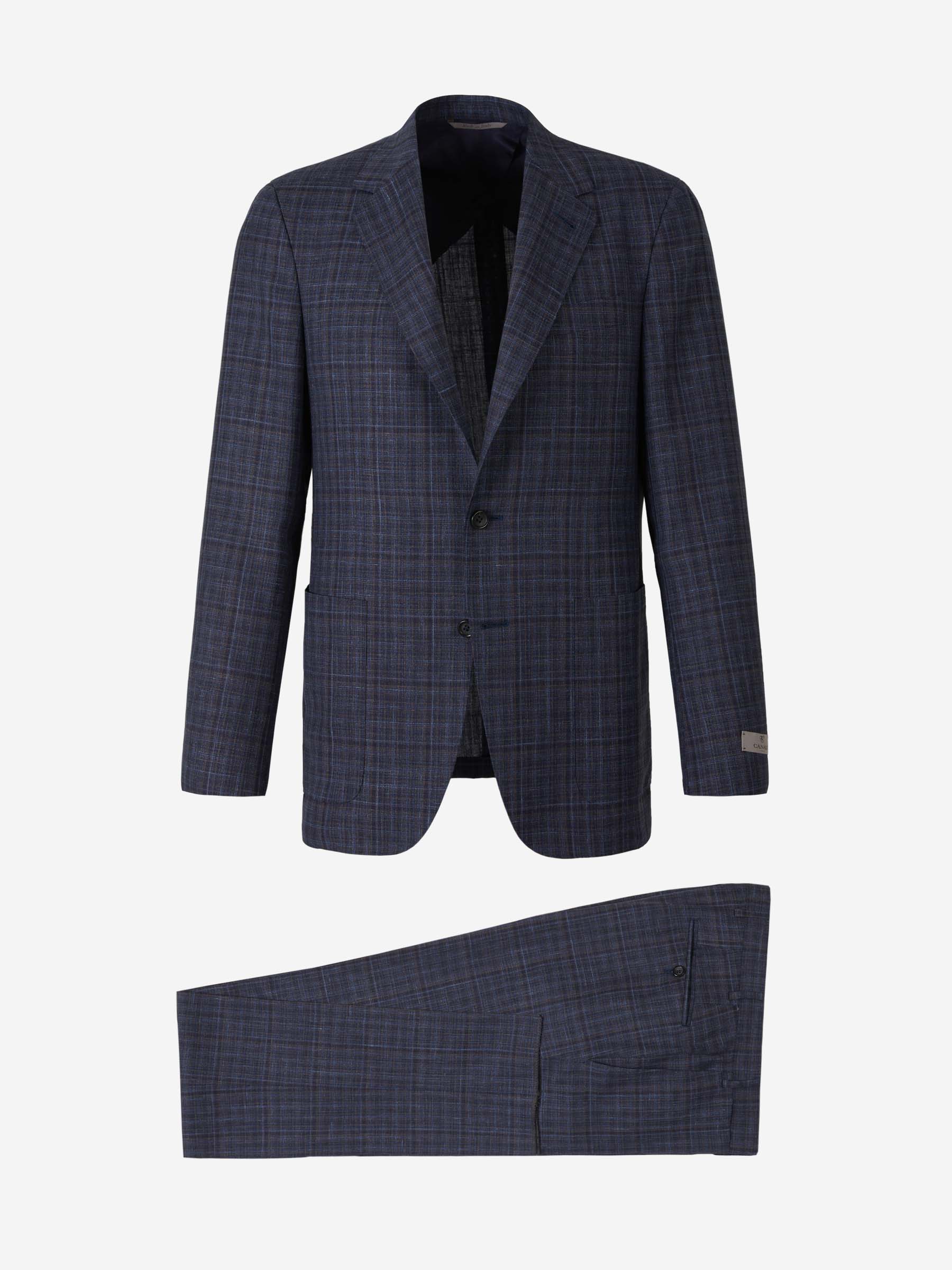 Outlet online Canali Hombre Traje Motivo Cuadros color Azul Cobalto sku 312-002738 01 - Foto 1