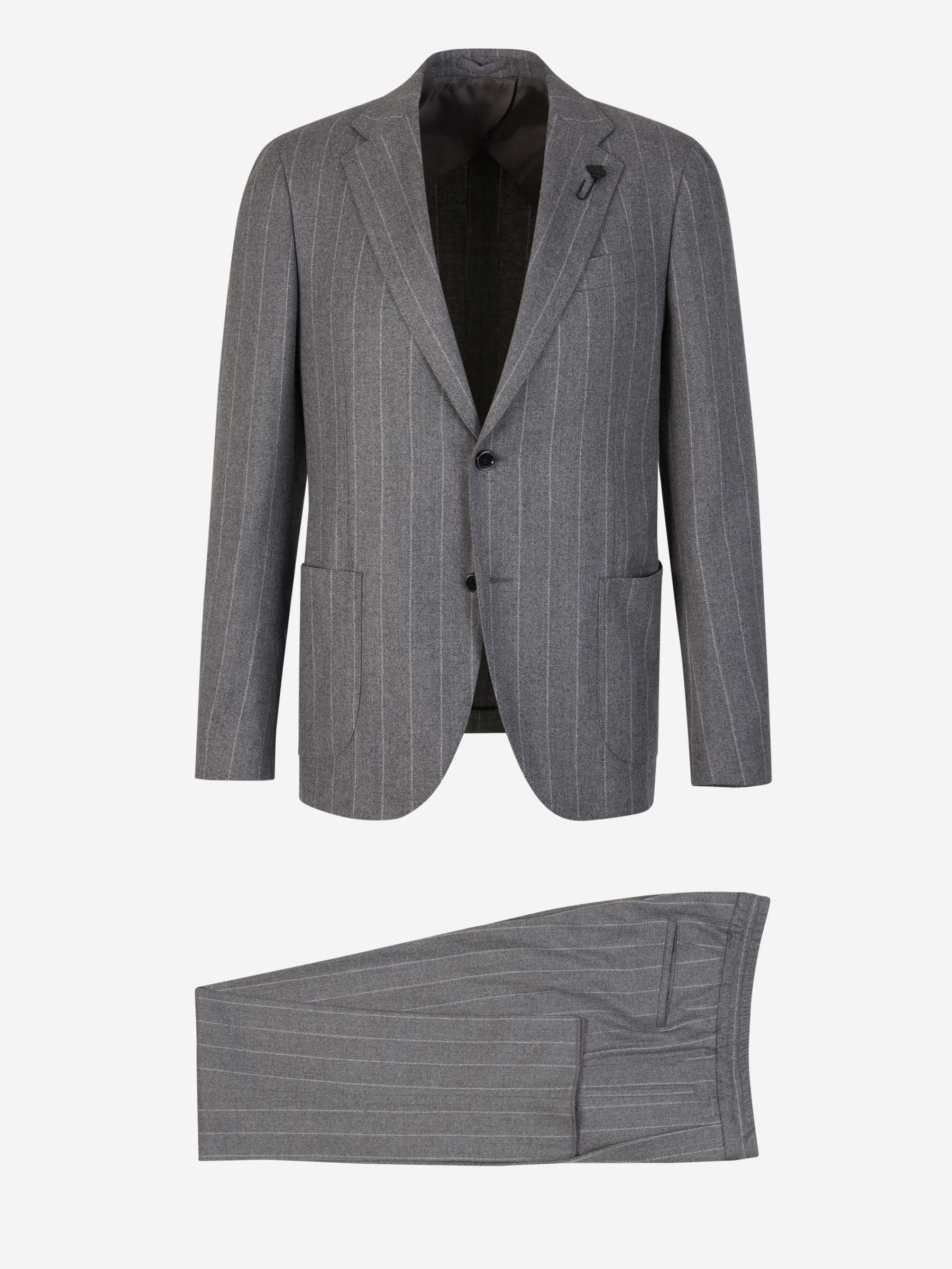 Outlet online Lardini Hombre Traje Motivo Rayas color Gris Piedra sku 312-002749 02 - Foto 10