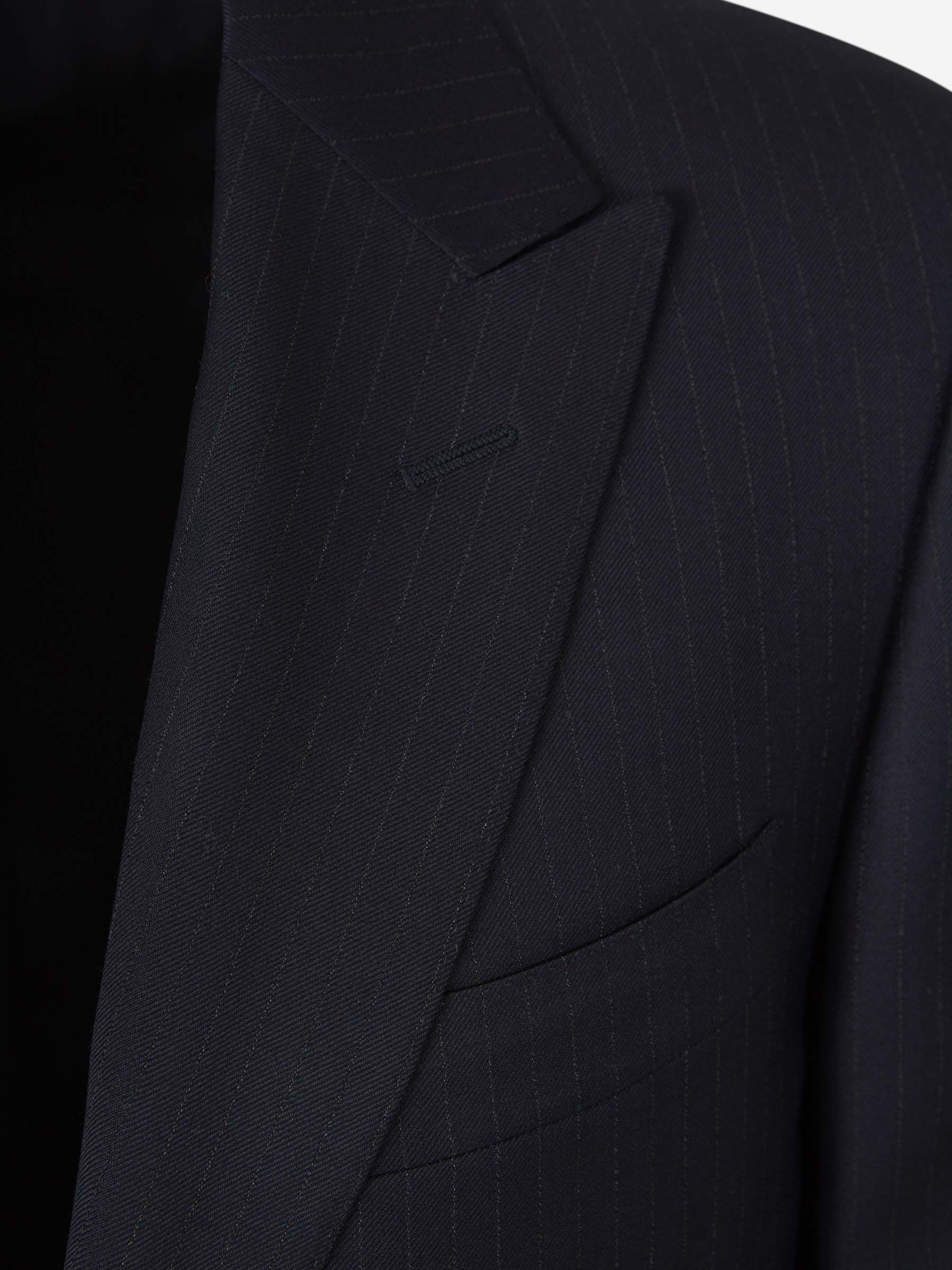 Outlet online Canali Hombre Traje Motivo Rayas Lana color Azul Noche sku 312-002826 01 - Foto 3