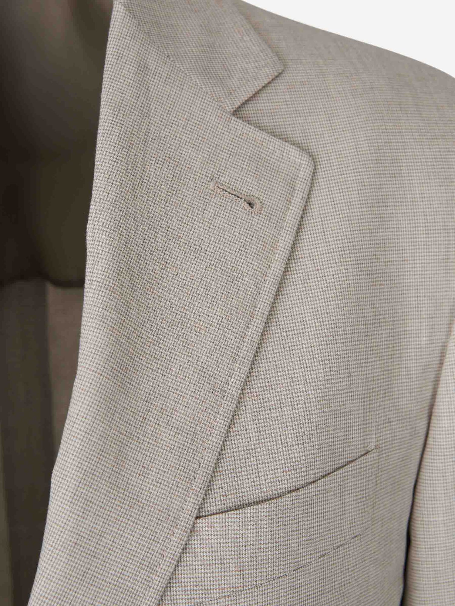 Canali Hombre Barcelona Traje Pata de Gallo Algodón color Beige sku 312-002856 01 - Foto 3