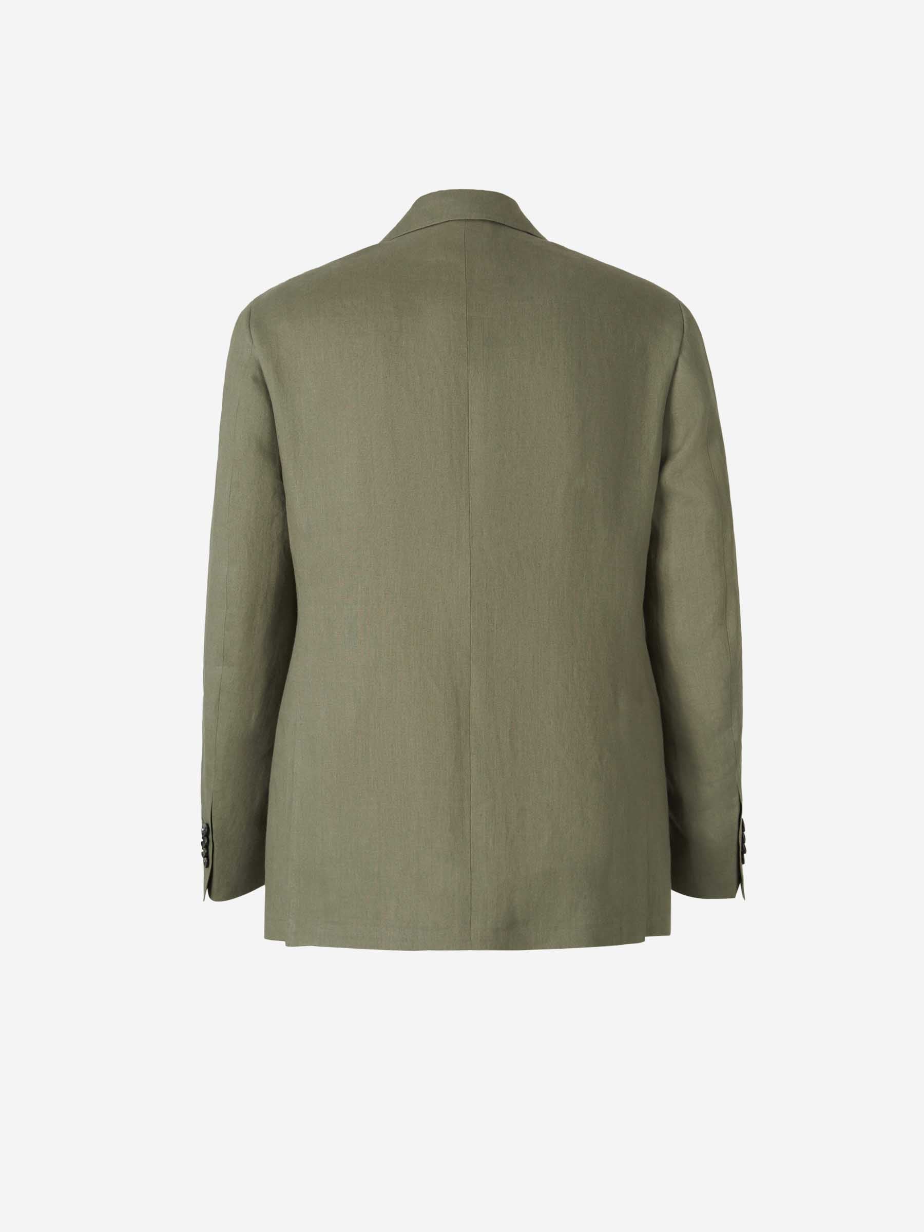 Outlet online Canali Hombre Traje Lino Liso color Verde sku 312-002857 02 - Foto 2