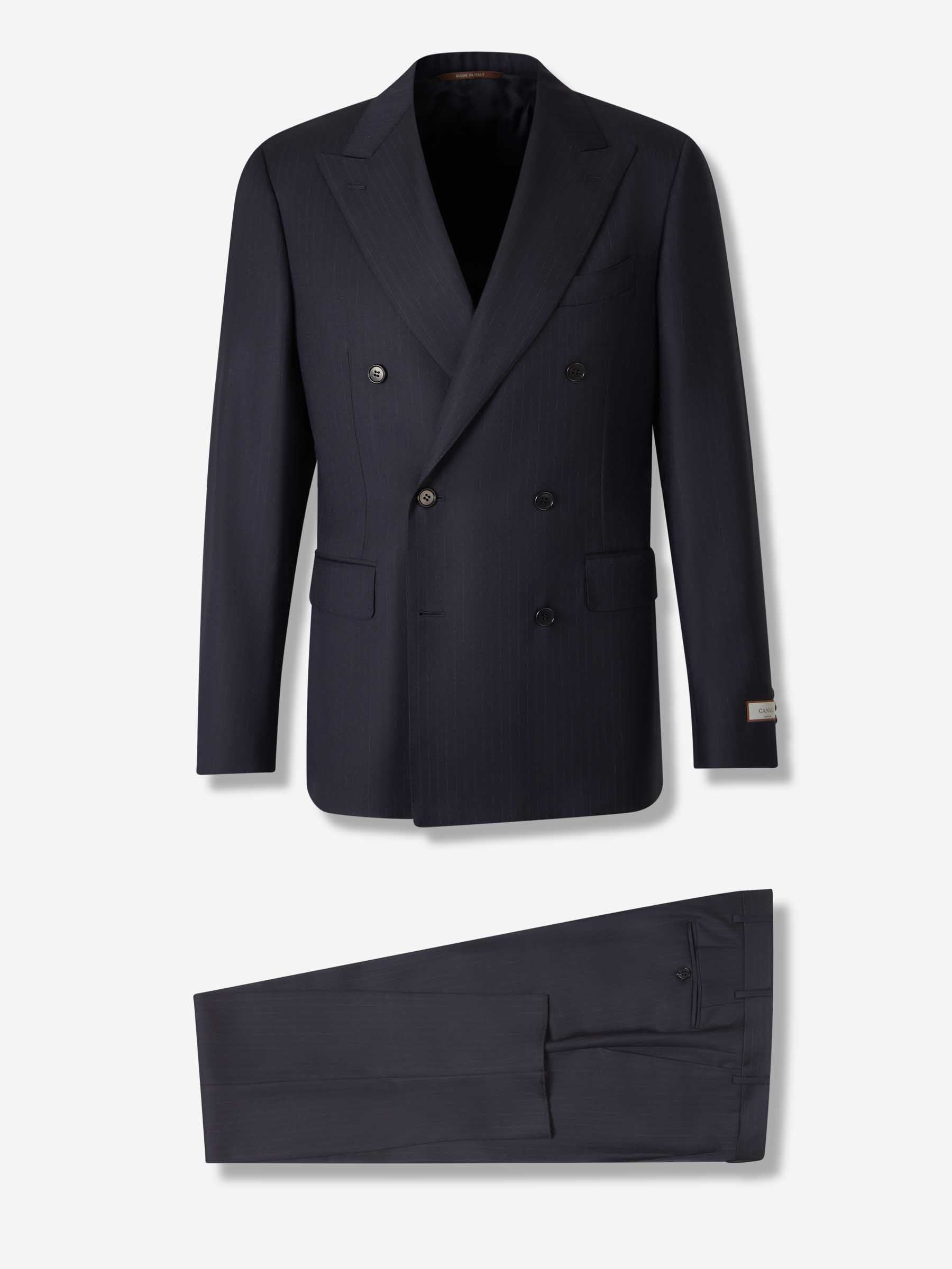 Outlet online Canali Hombre Traje Cruzado Lana color Azul Noche sku 312-002880 01 - Foto 1