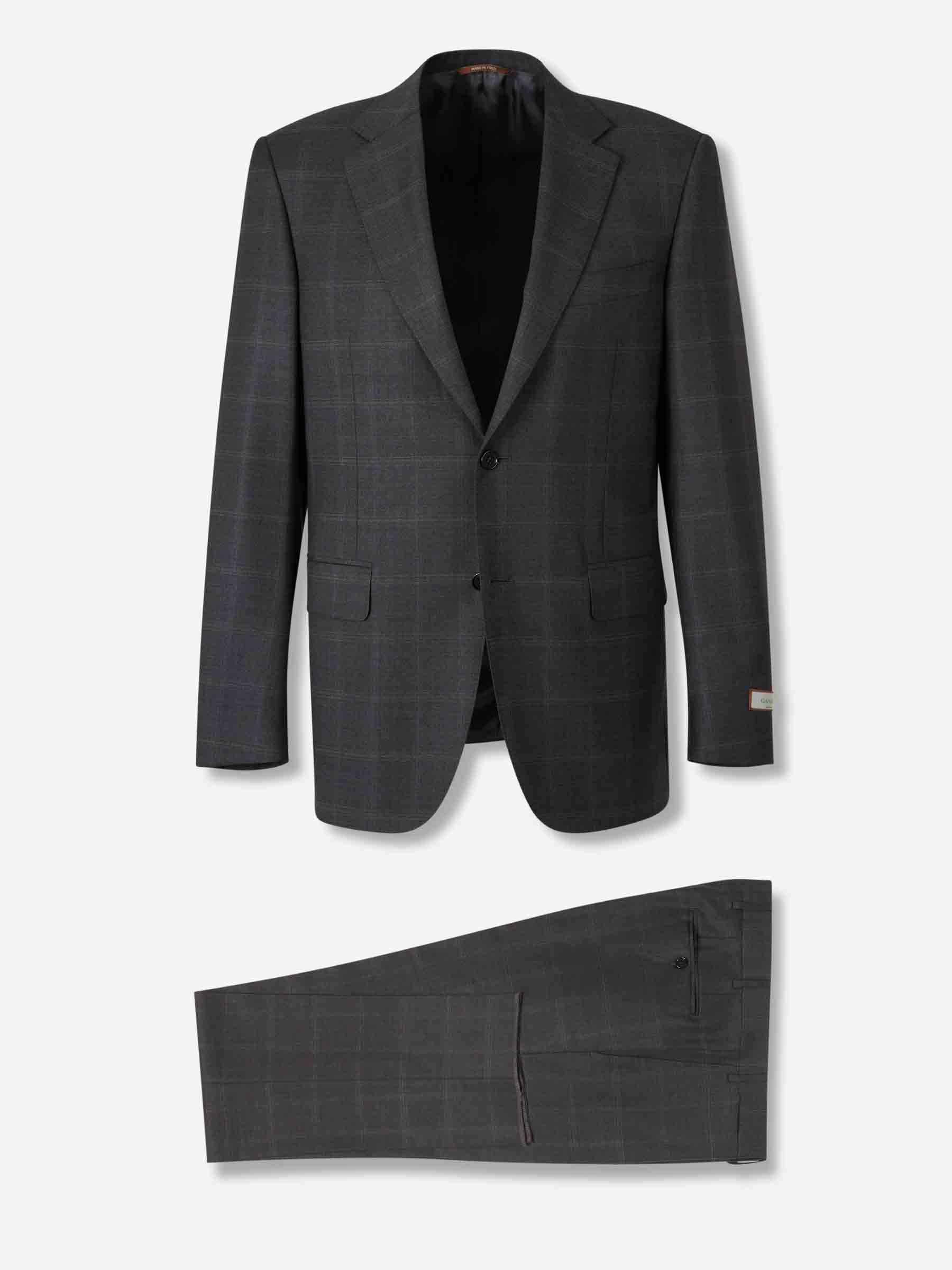 Outlet online Canali Hombre Traje Recto Cuadros color Gris Antracita sku 312-002882 01 - Foto 1