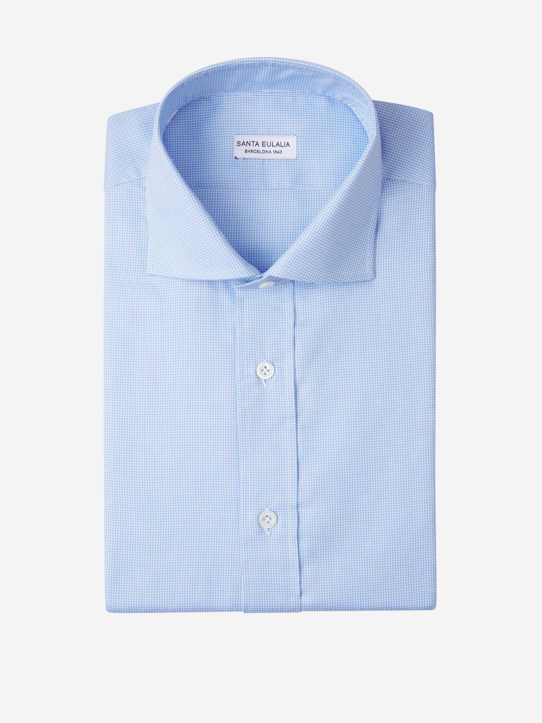 Outlet online Santa Eulalia Hombre Camisa Motivo Pata de Gallo color Azul sku 401-003108 01 - Foto 1