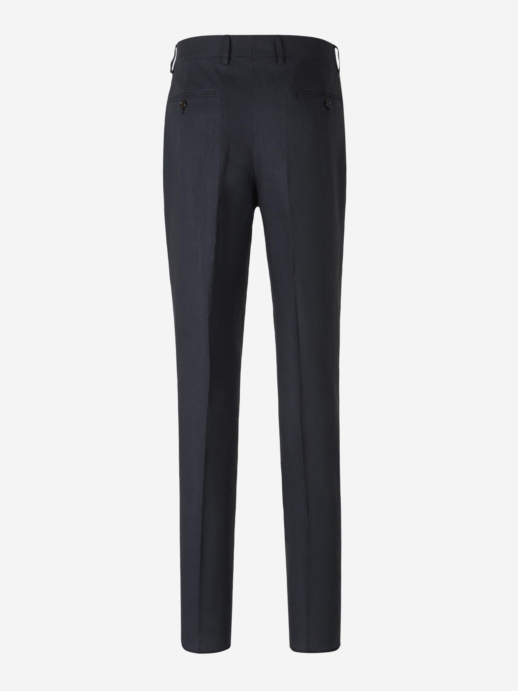 Lardini Hombre Barcelona Pantalones Formales Lino color Azul Marino sku 322-000453 02 - Foto 2