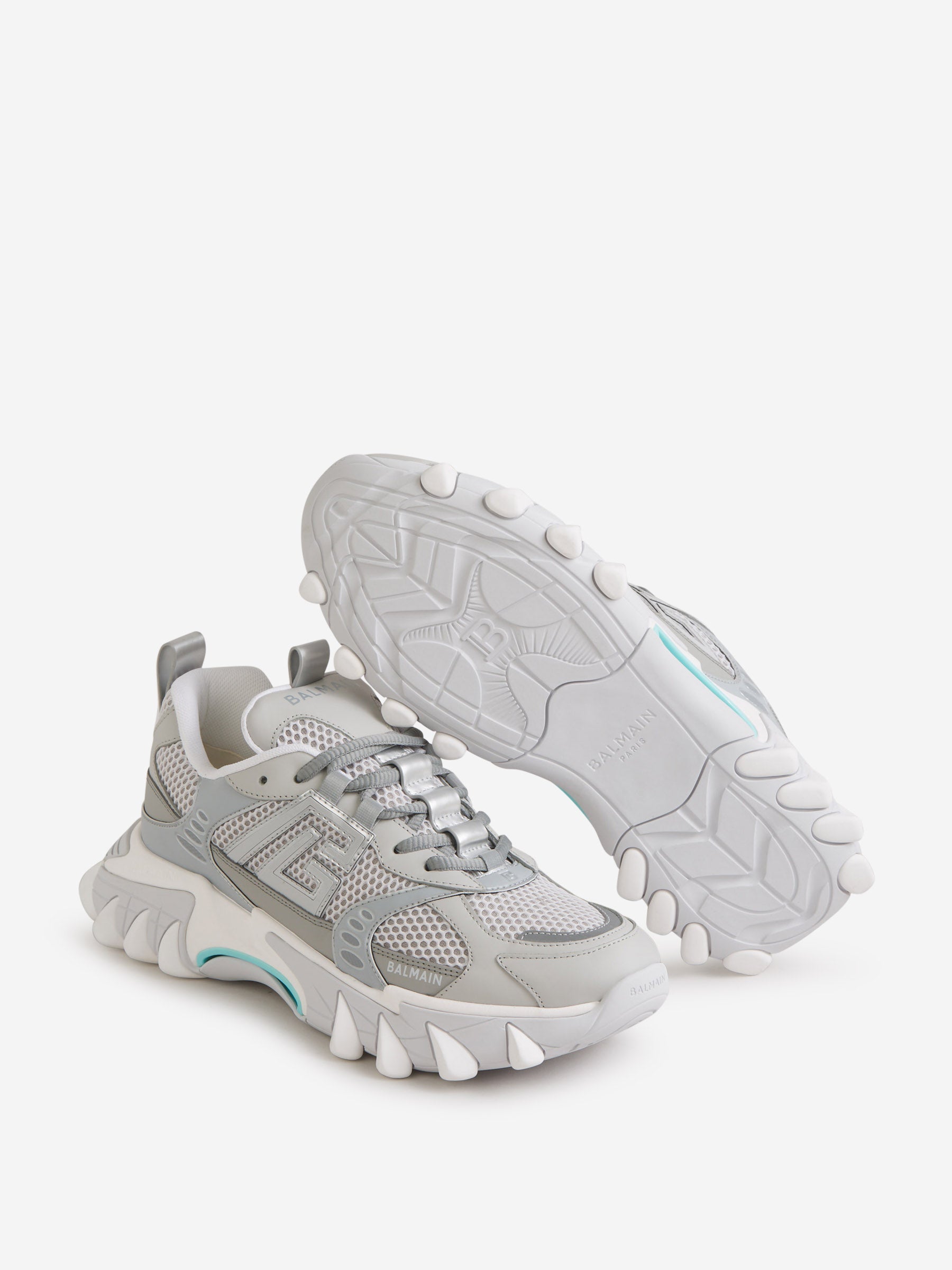 Outlet online Balmain Hombre Sneakers Piel Logo color Gris Claro sku 616-002571 01 - Foto 4