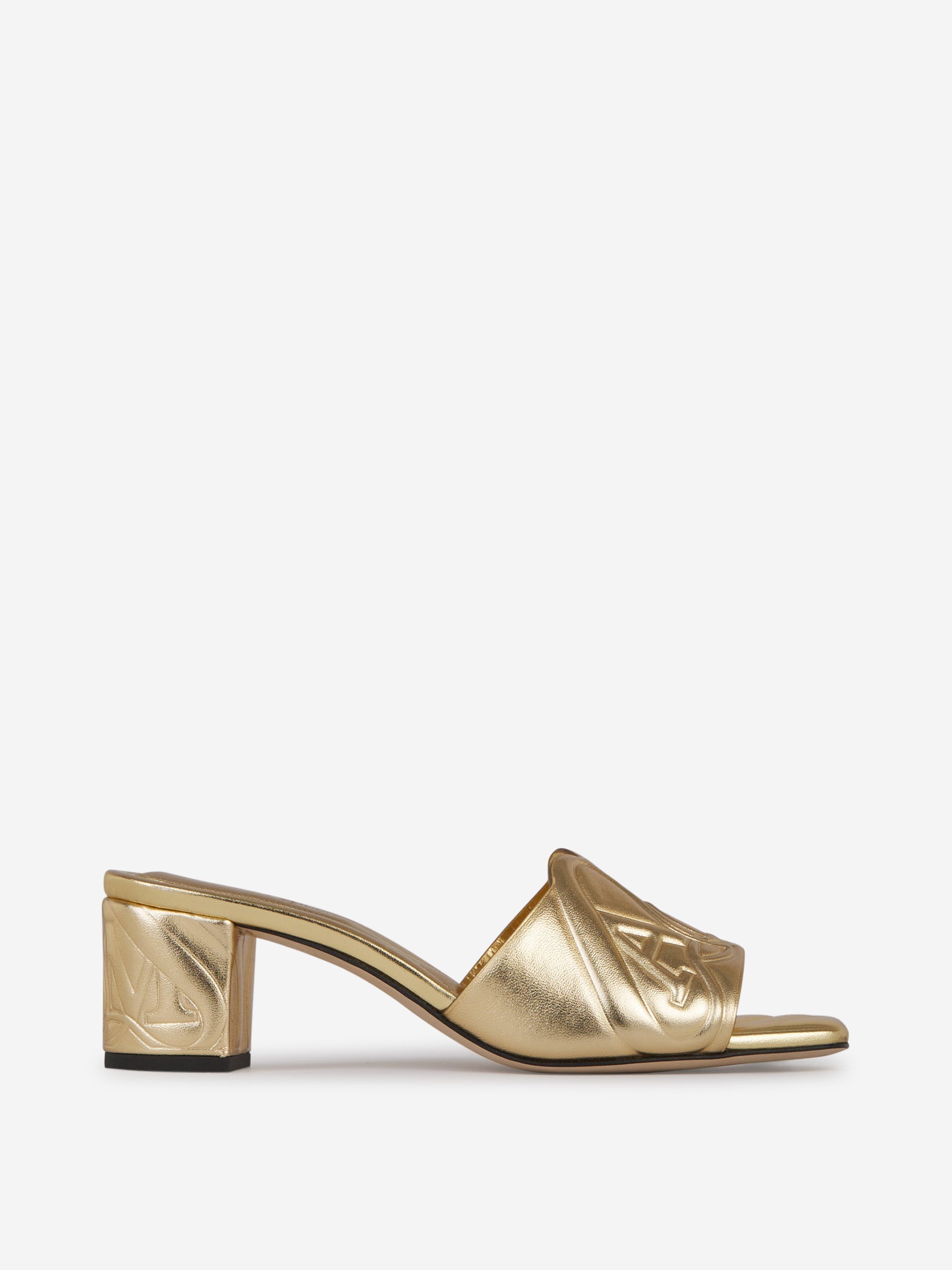Outlet online McQueen Mujer Sandalias Piel Logo color Dorado sku 800-005204 01 - Foto 1