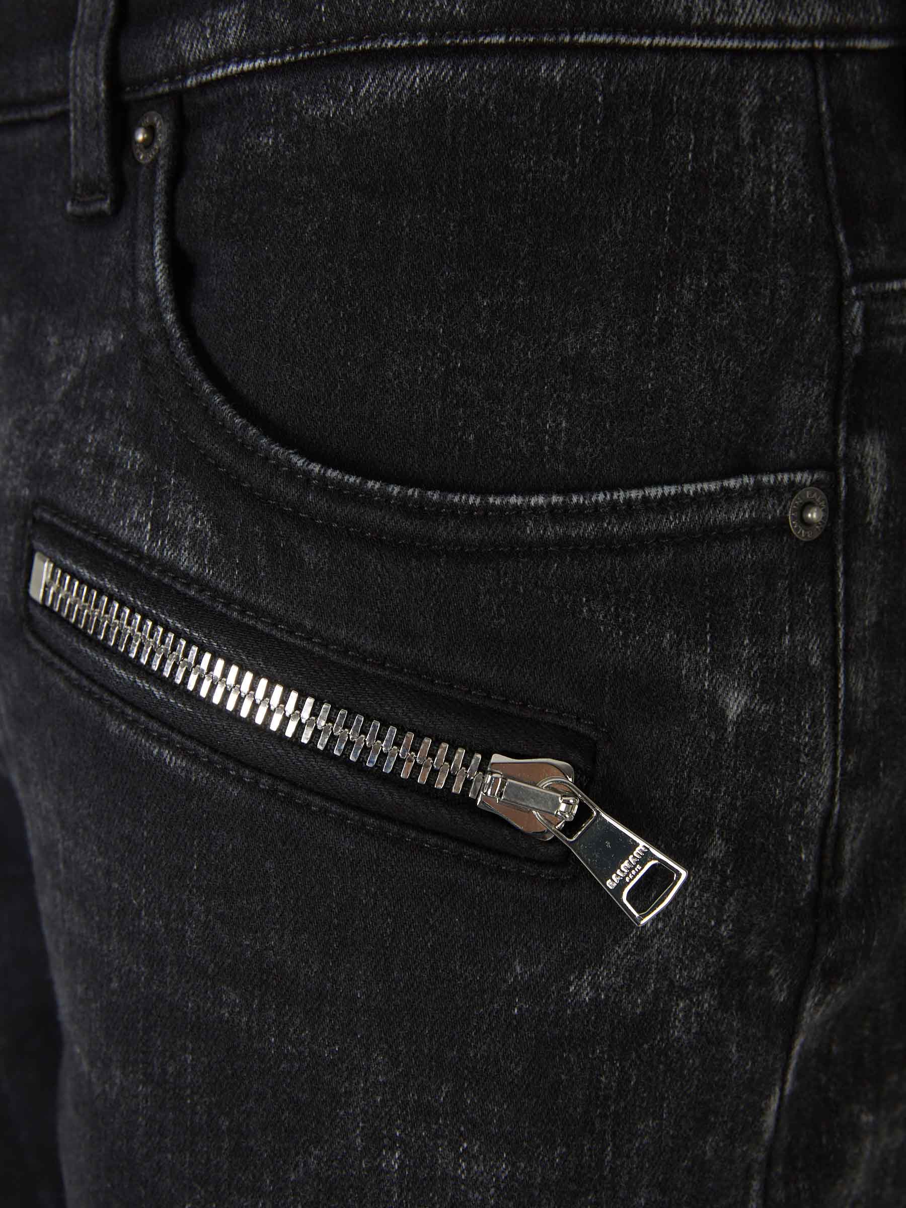 Outlet online Balmain Hombre Jeans Slim Fit Biker color Negro sku 522-002617 01 - Foto 4