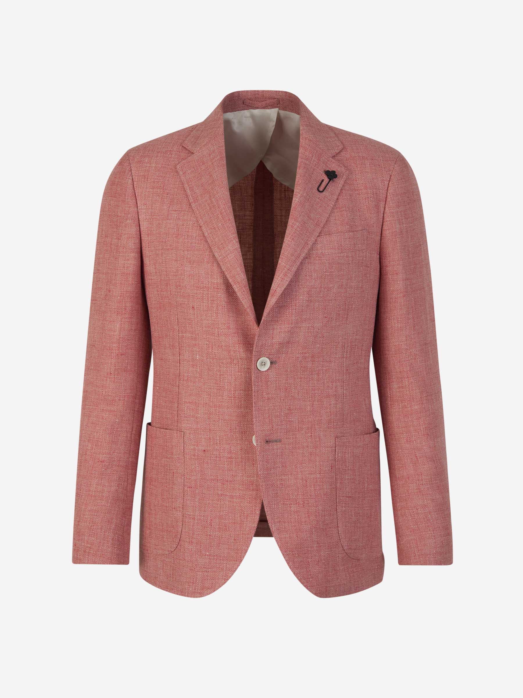 Outlet online Lardini Hombre Americana Lino y Lana color Rojo Cereza sku 302-003421 01 - Foto 1