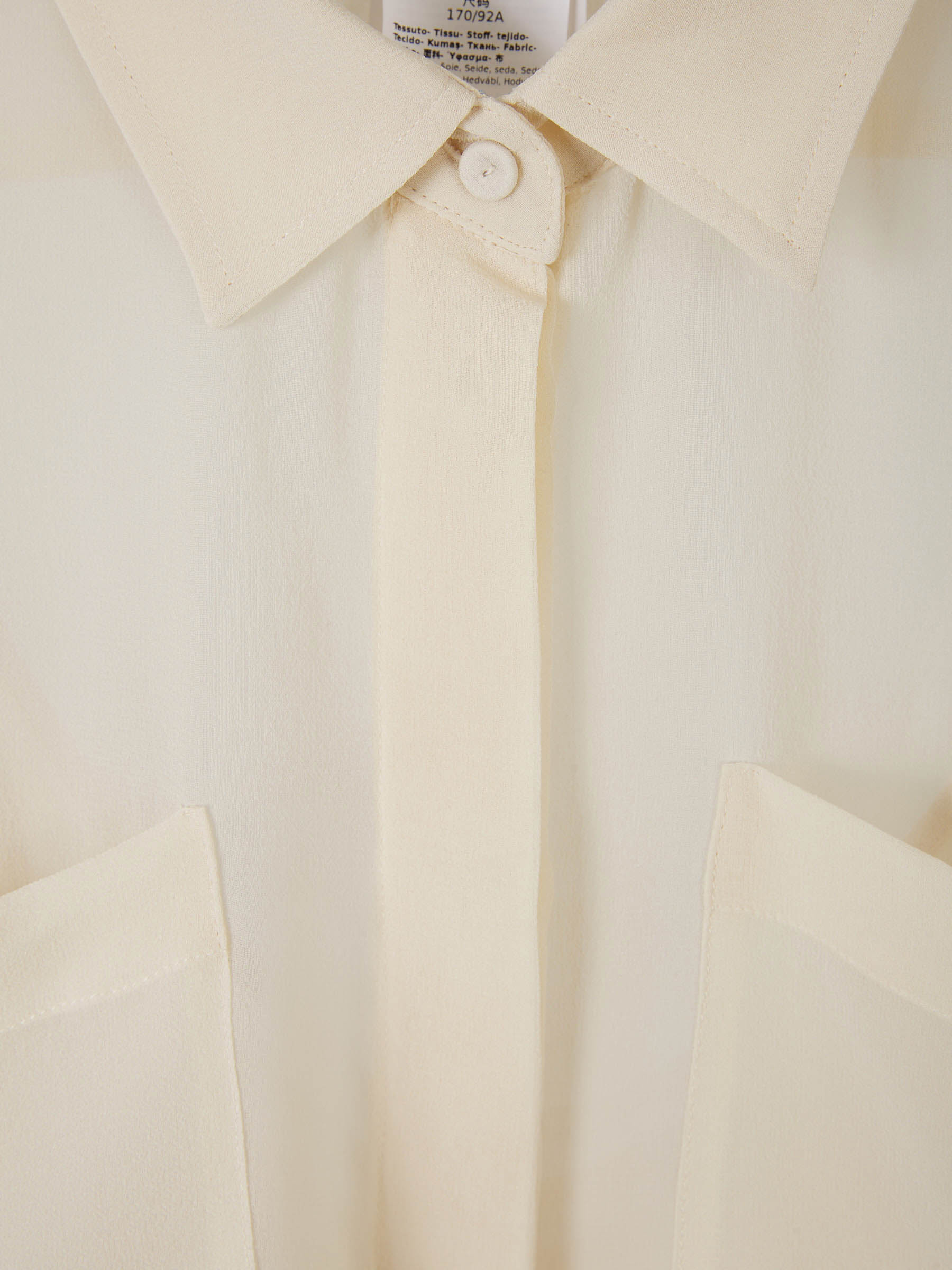 Outlet online Max Mara Mujer Blusa Semitransparente Fluida color Crema sku 701-002086 01 - Foto 3