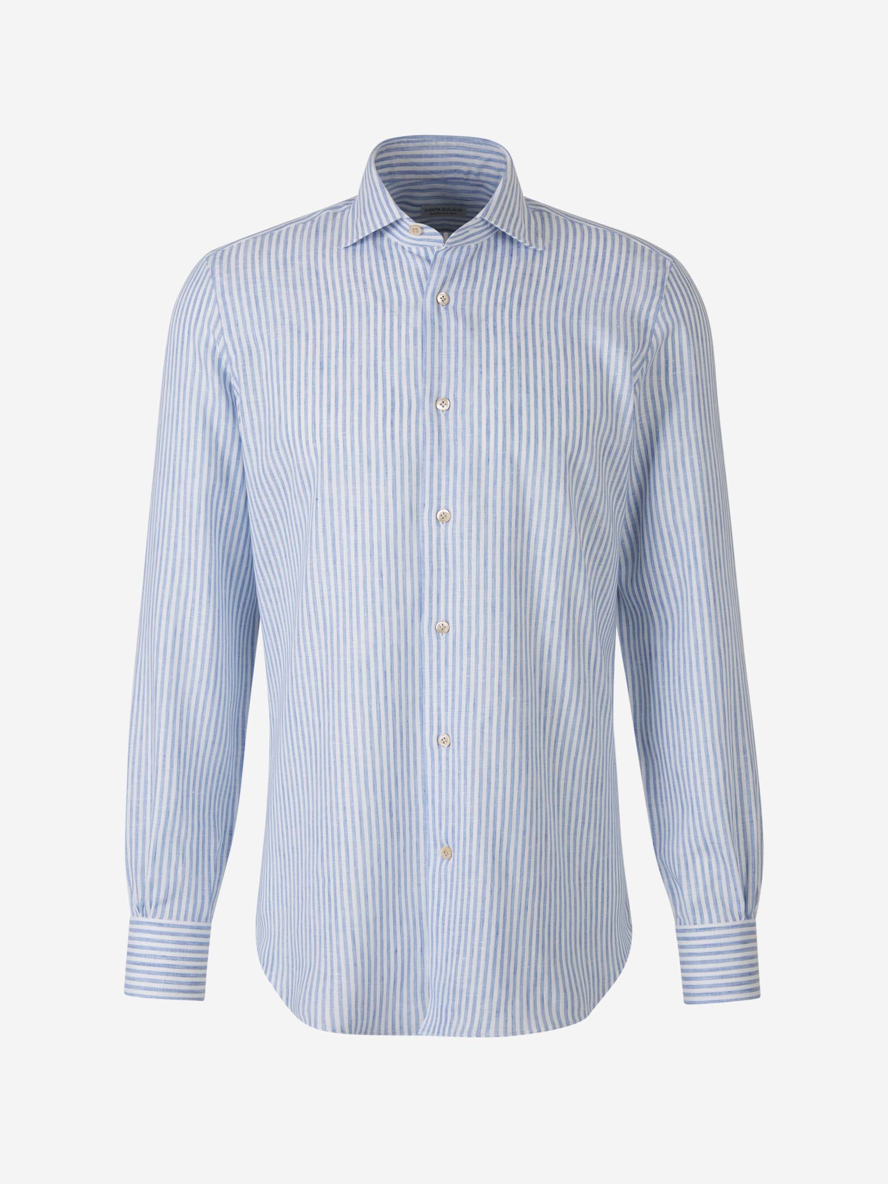 Outlet online Santa Eulalia Hombre Camisa Motivo Rayas Lino color Azul Cielo sku 531-006239 01 - Foto 1