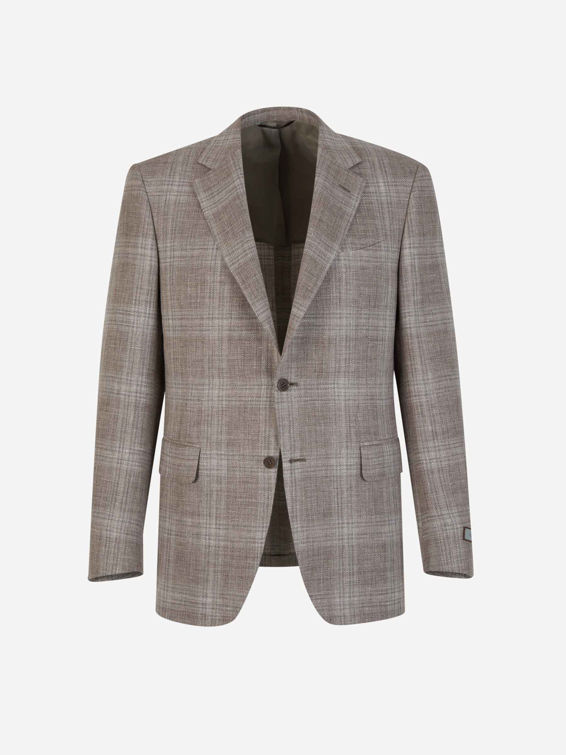 Outlet online Canali Hombre Americana Motivo Cuadros color Topo sku 302-003459 01 - Foto 1