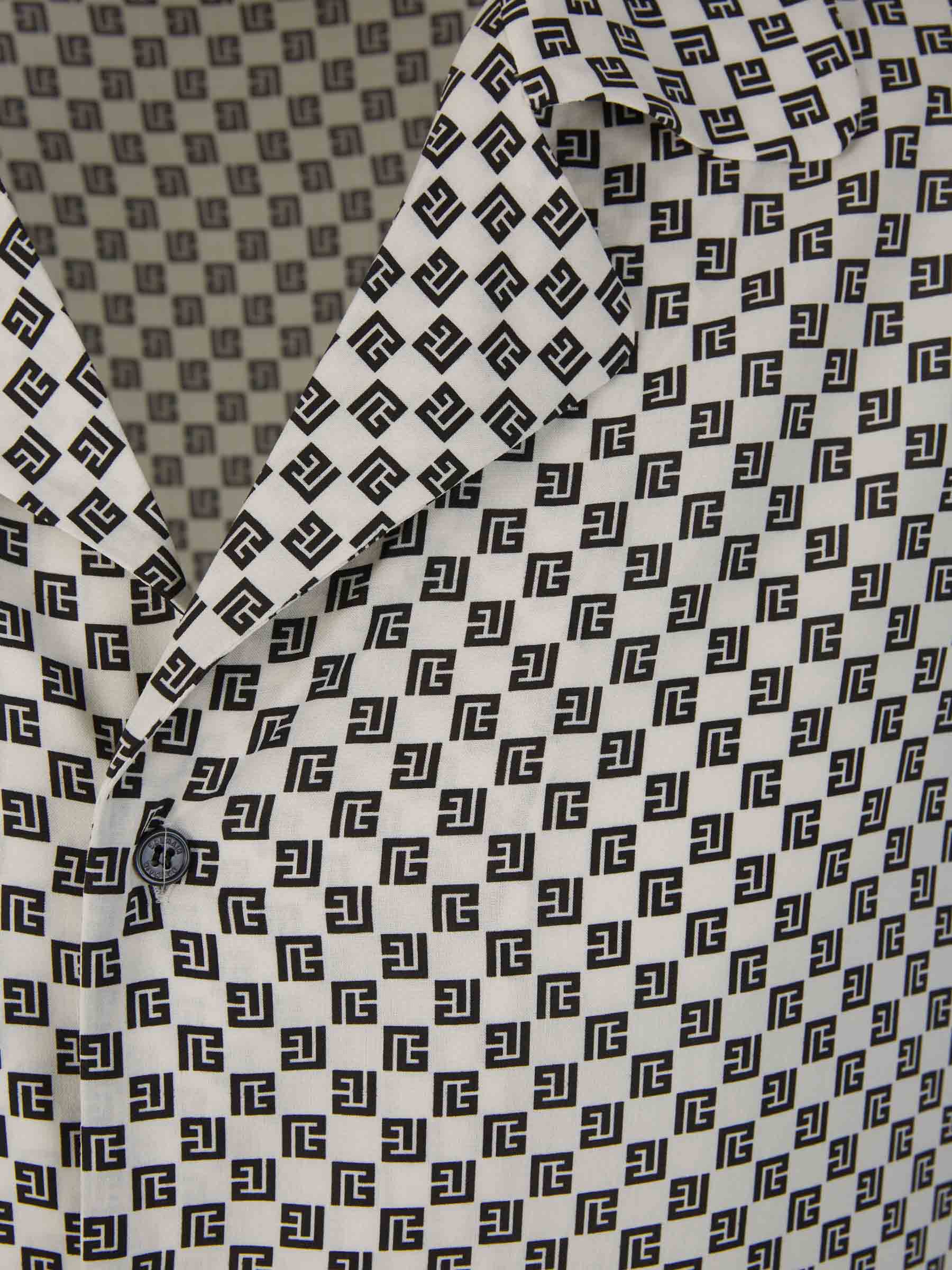Outlet online Balmain Hombre Camisa Viscosa Logo color Blanco y Negro sku 532-000511 01 - Foto 3