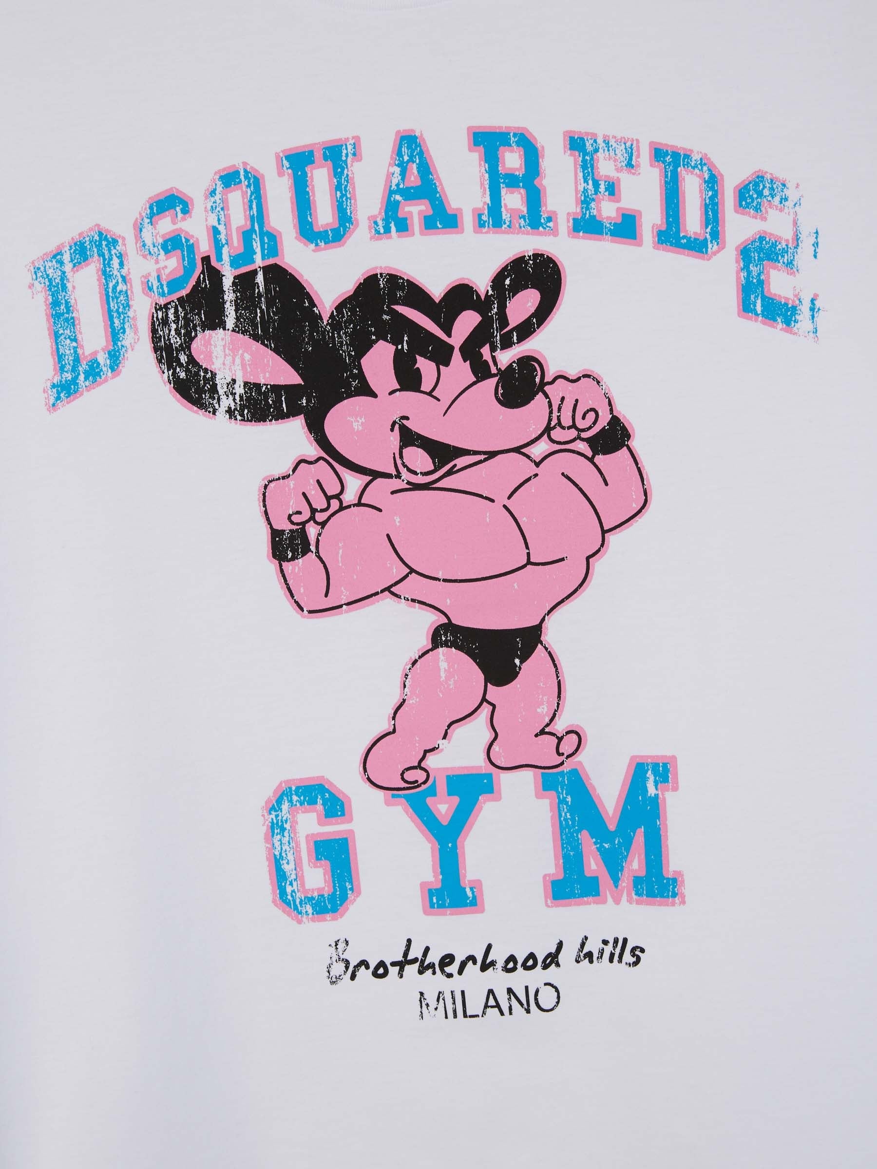 Outlet online Dsquared2 Hombre Camiseta Estampada GYM color Blanco sku 553-003651 01 - Foto 4
