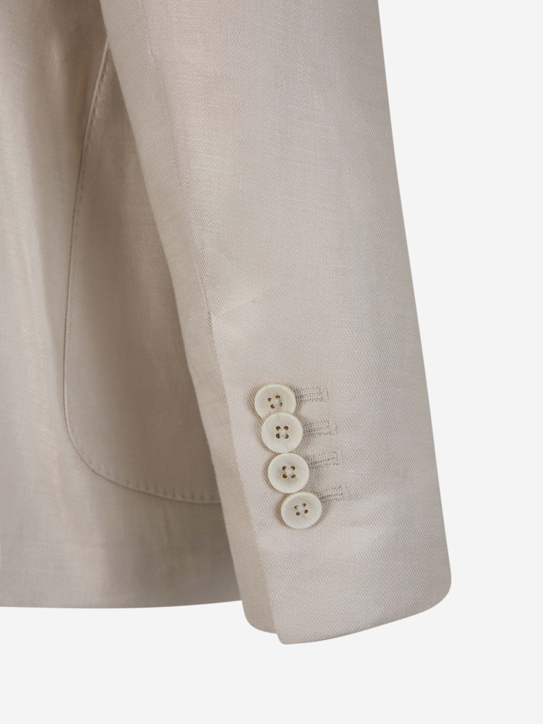 Outlet online Lardini Hombre Americana Lino y Viscosa color Crema sku 302-003420 01 - Foto 4