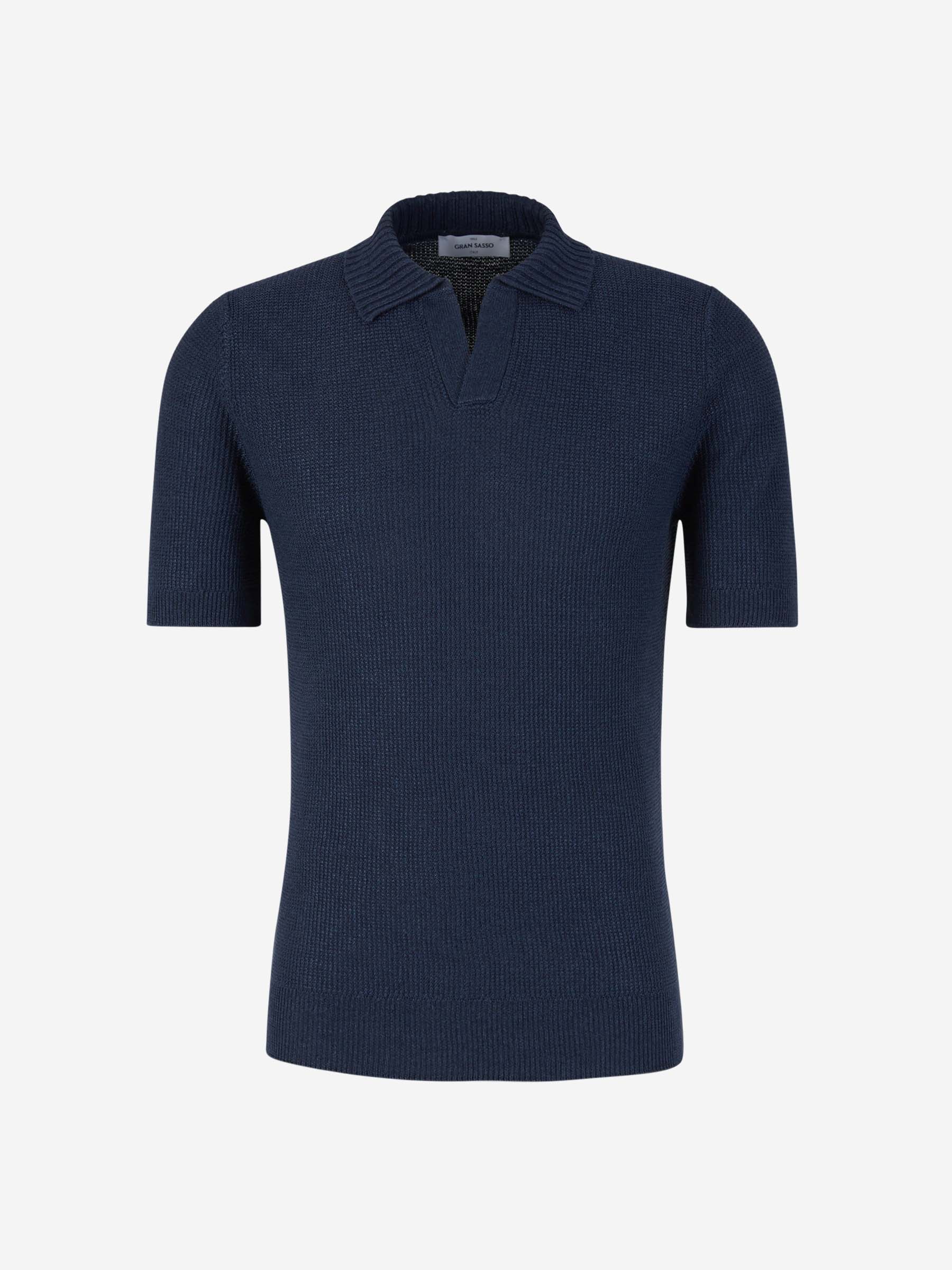 Outlet online Gran Sasso Hombre Polo Skipper Lino color Azul Marino sku 552-001489 04 - Foto 1