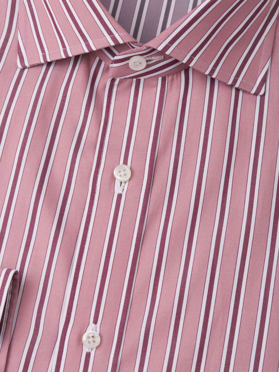 Isaia Camisa Algodón Rayas color Salmon sku 401-002909 01 - Foto 2