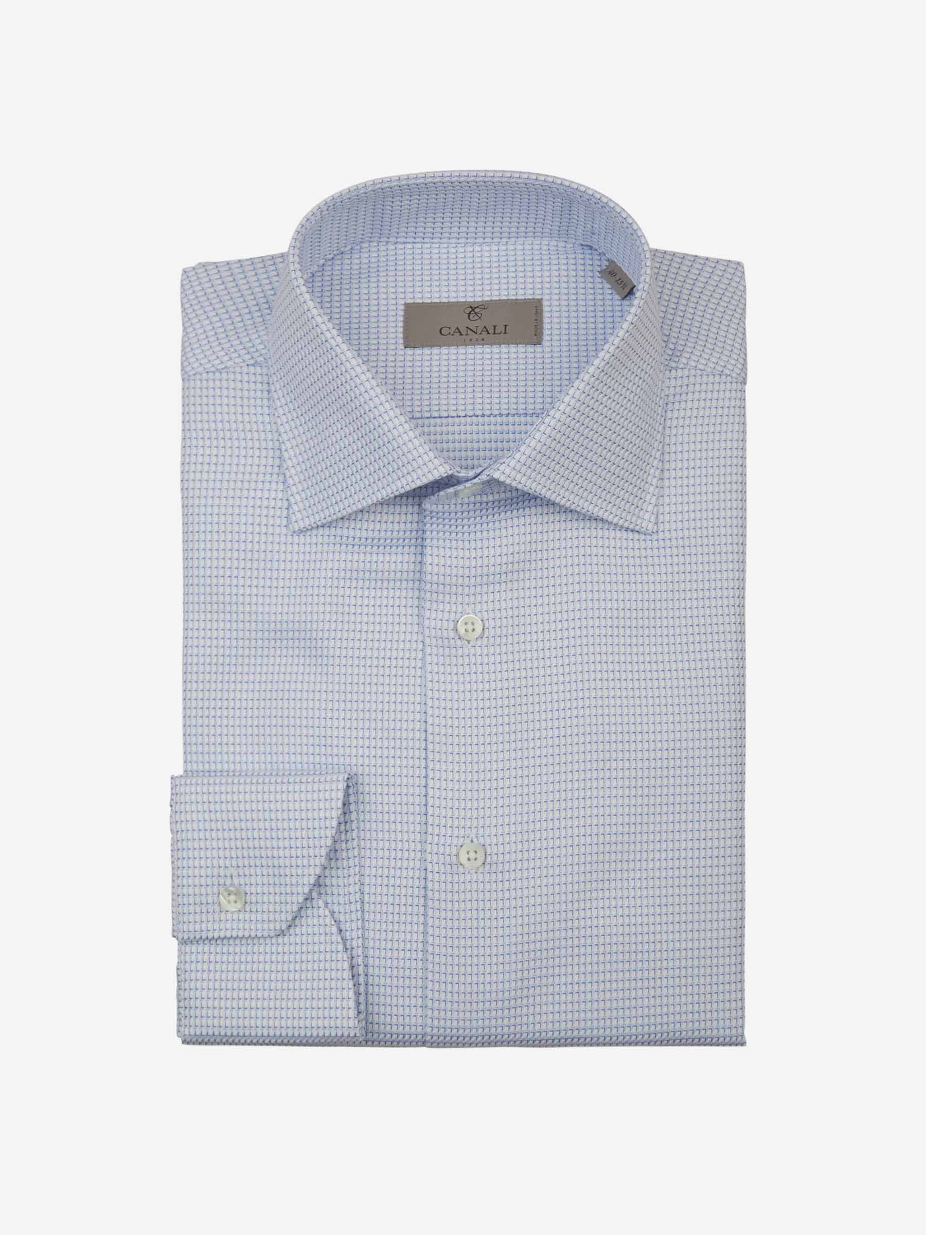 Outlet online Canali Hombre Camisa Pata De Gallo color Azul Marino sku 401-003035 03 - Foto 1