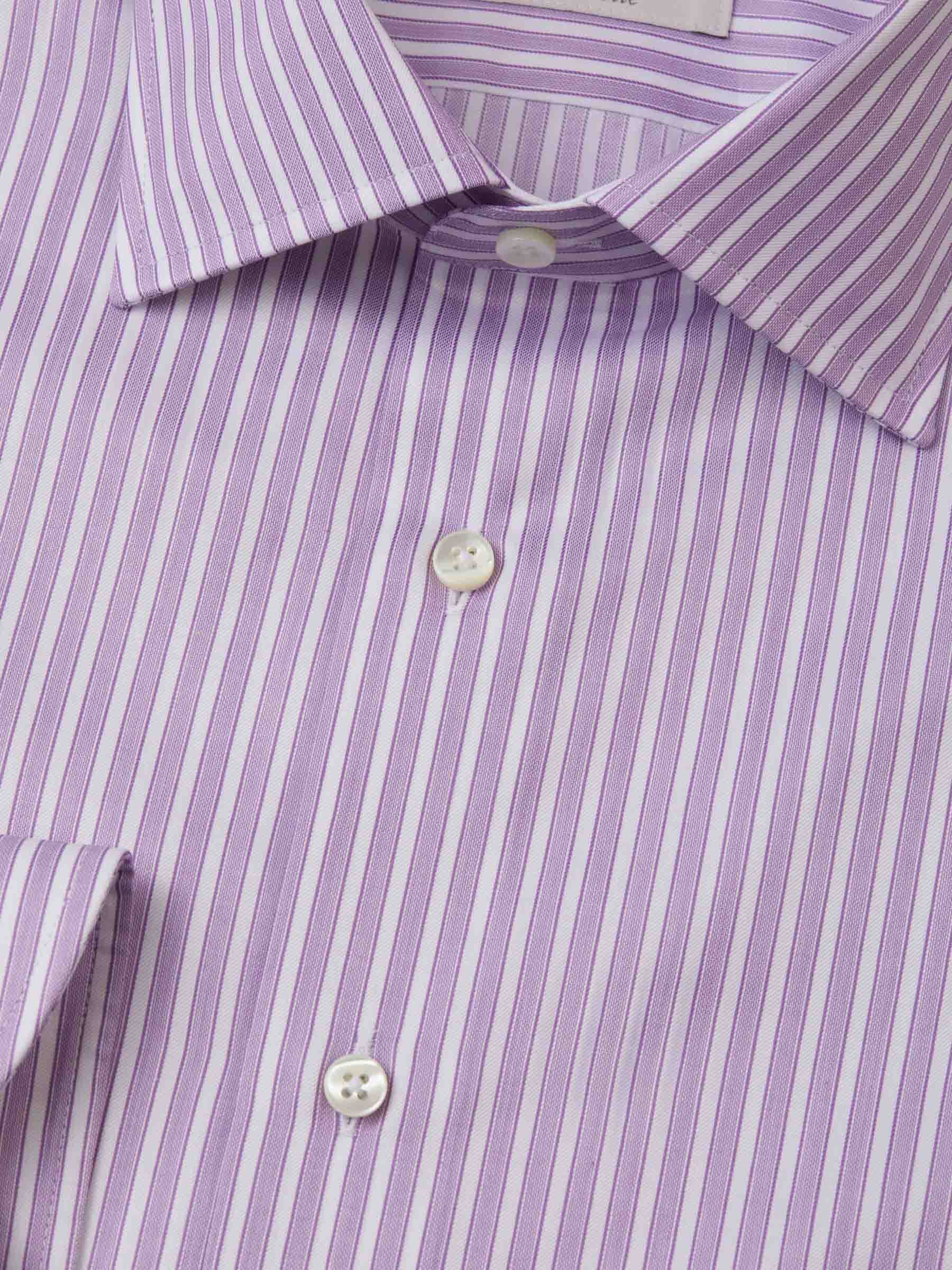 Outlet online Canali Hombre Camisa Motivo Rayas color Lila sku 401-003055 02 - Foto 4