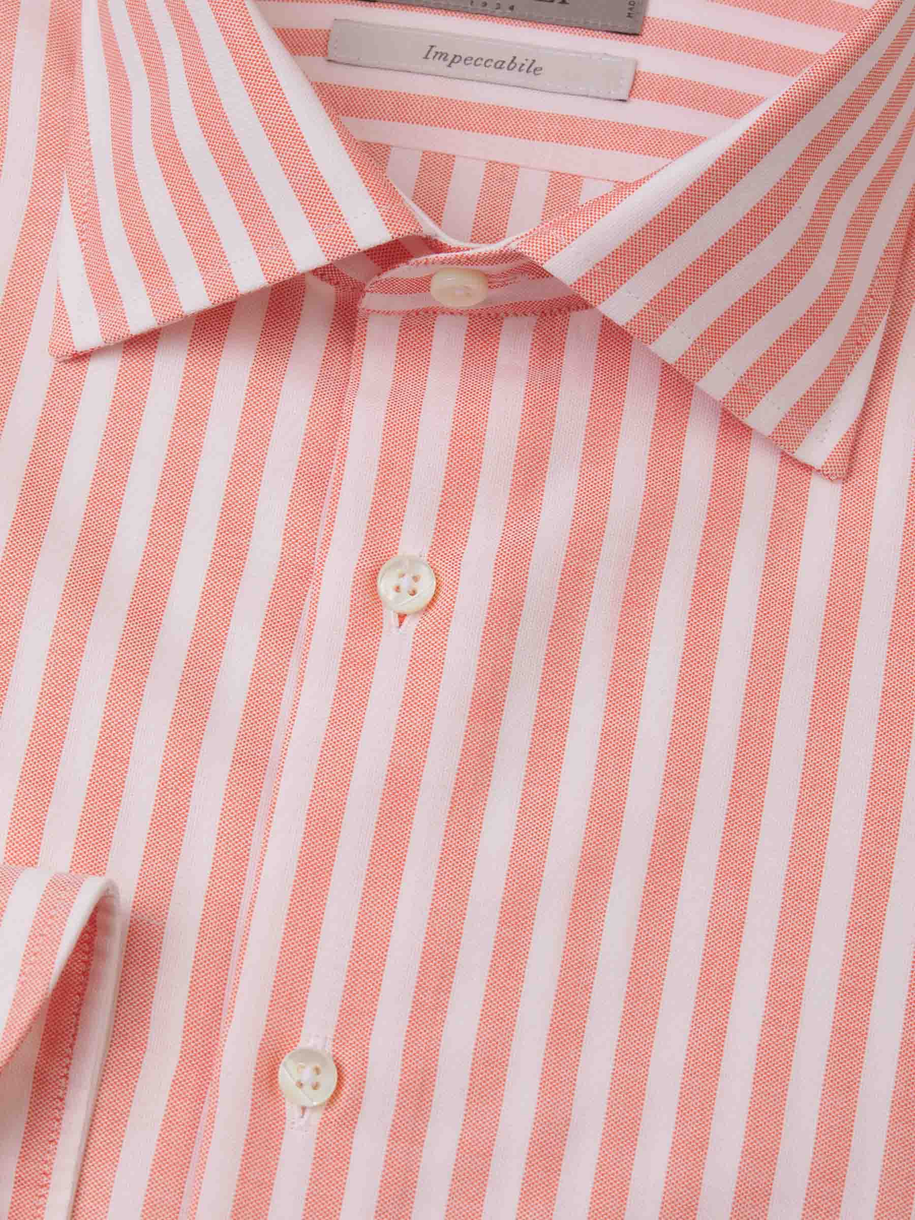 Canali Camisa Motivo Rayas color Salmón sku 401-003056 02 - Foto 3