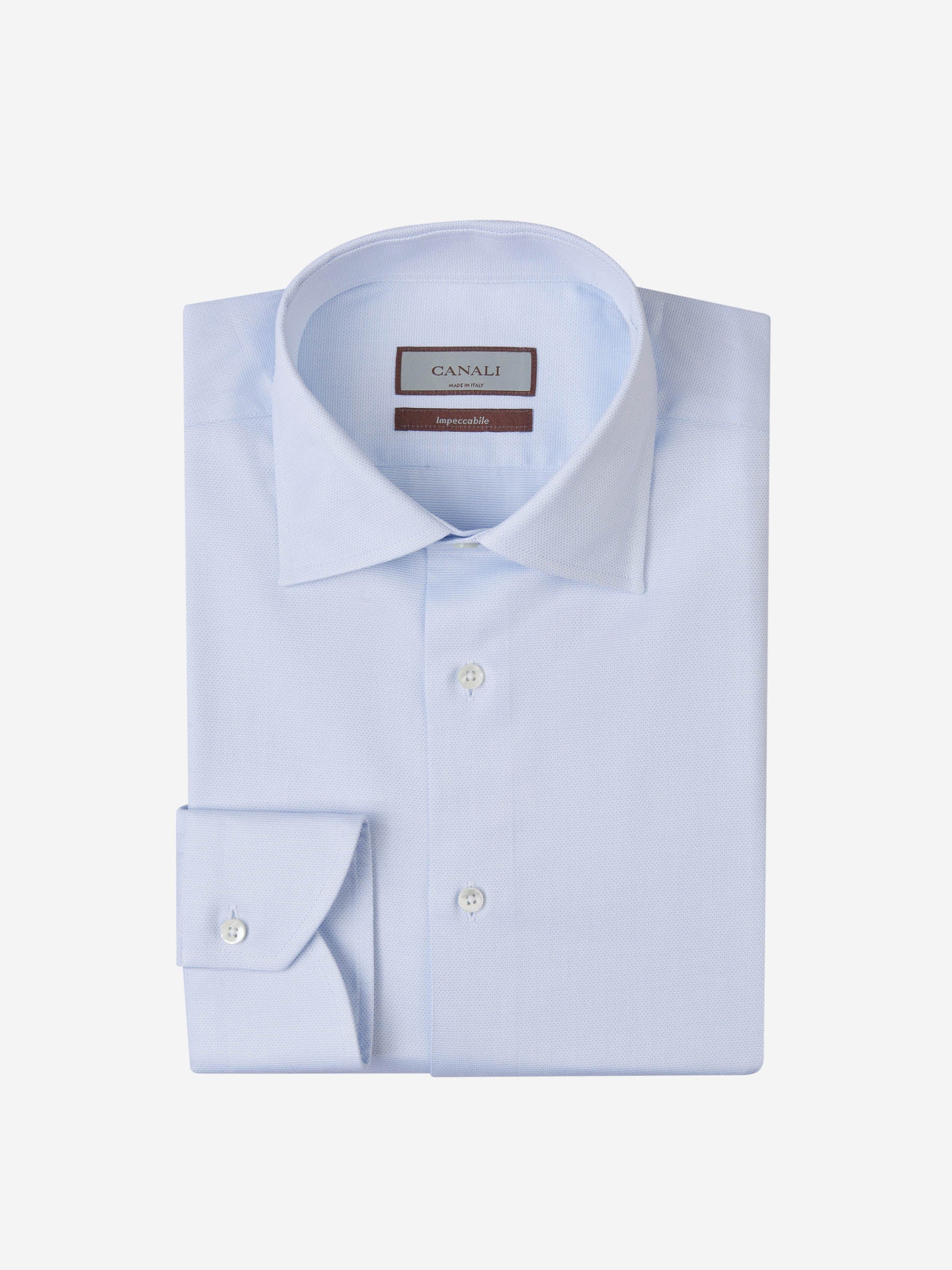 Canali Camisa Texturizada Algodón color Azul Cielo sku 401-003101 01 - Foto 2