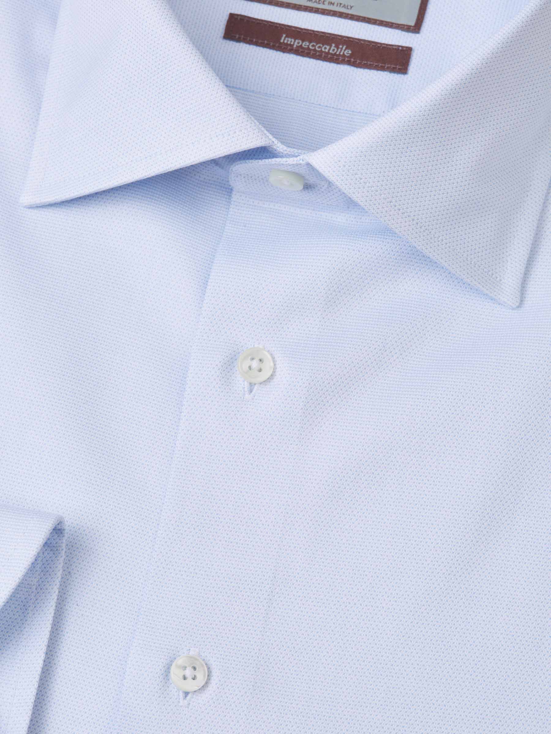 Canali Camisa Texturizada Algodón color Azul Cielo sku 401-003101 01 - Foto 3