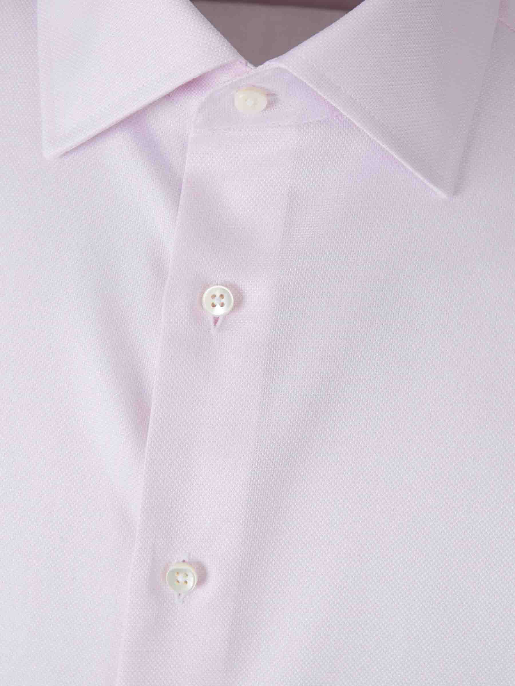 Outlet online Canali Hombre Camisa Lisa Algodón color Rosa Palo sku 401-003148 02 - Foto 3