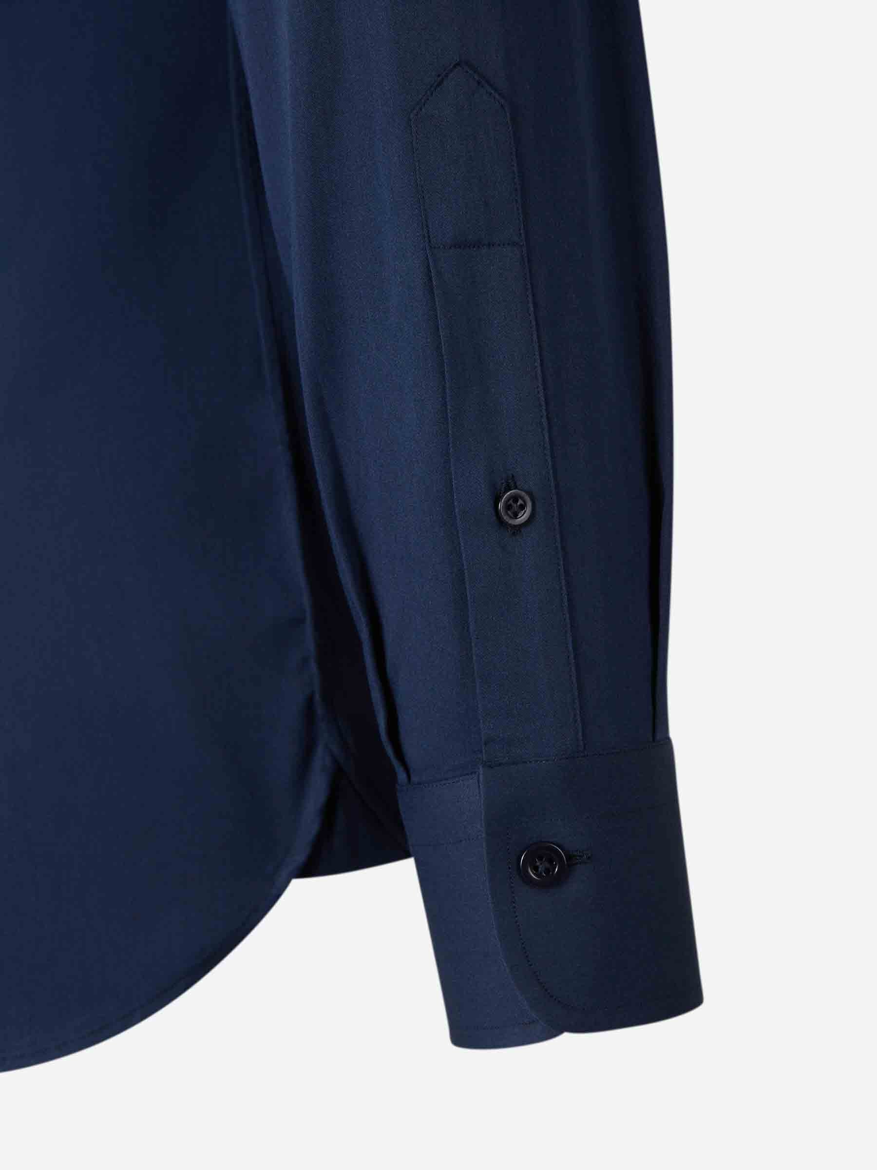 Outlet online Atelier Munro Hombre Camisa Lisa Algodón color Azul Marino sku 402-000008 01 - Foto 4