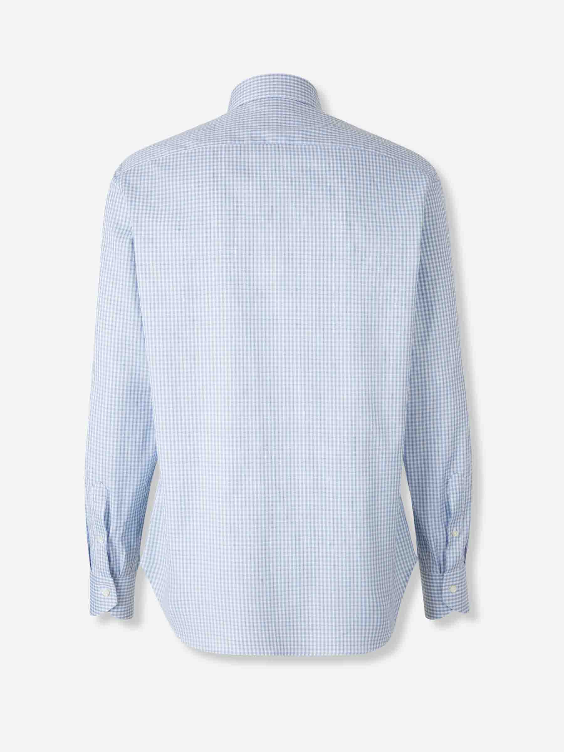 Outlet online Canali Hombre Camisa Motivo Cuadros color Azul Celeste sku 402-000020 01 - Foto 2