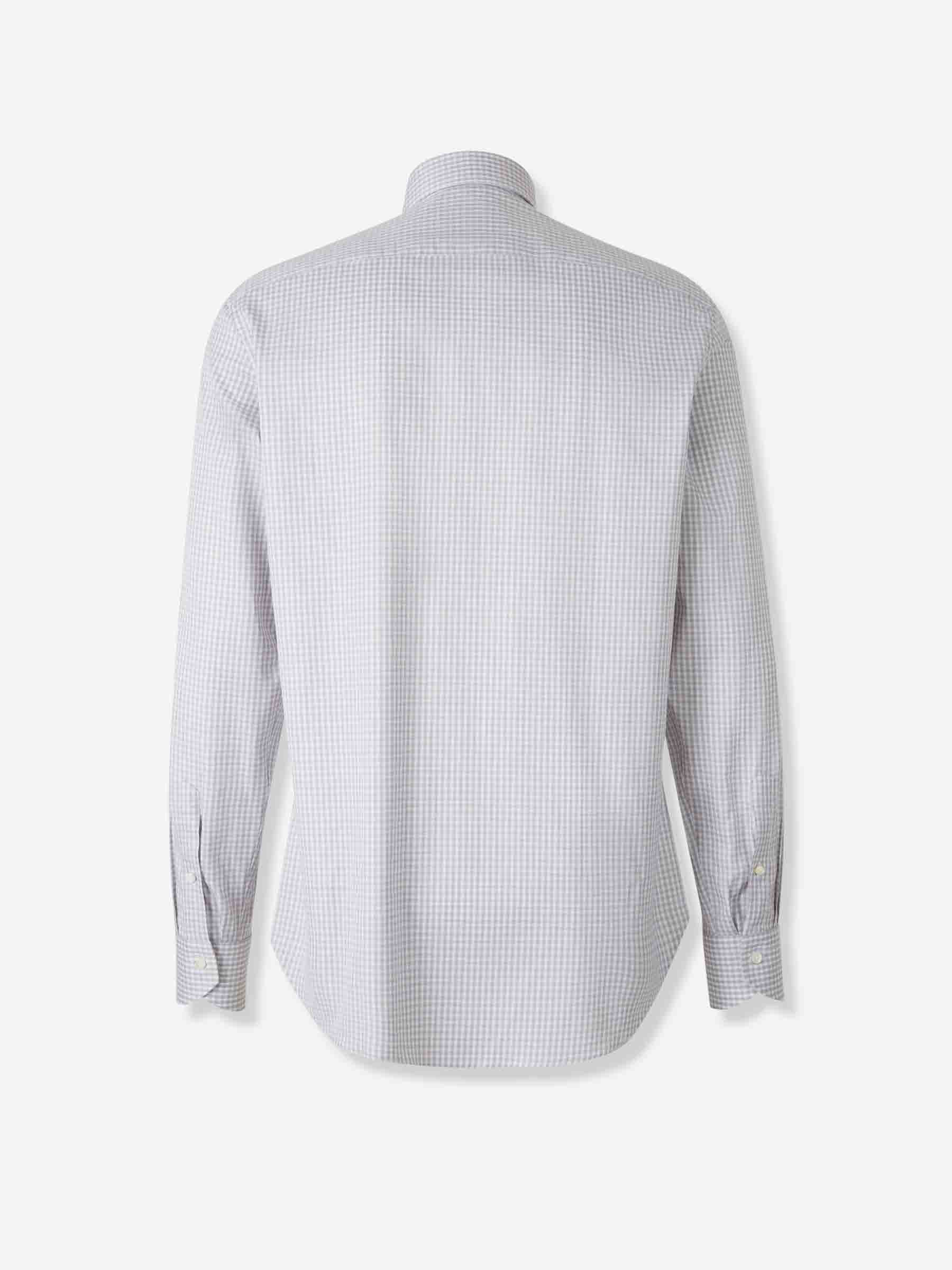 Outlet online Canali Hombre Camisa Motivo Cuadros color Taupe sku 402-000020 02 - Foto 2