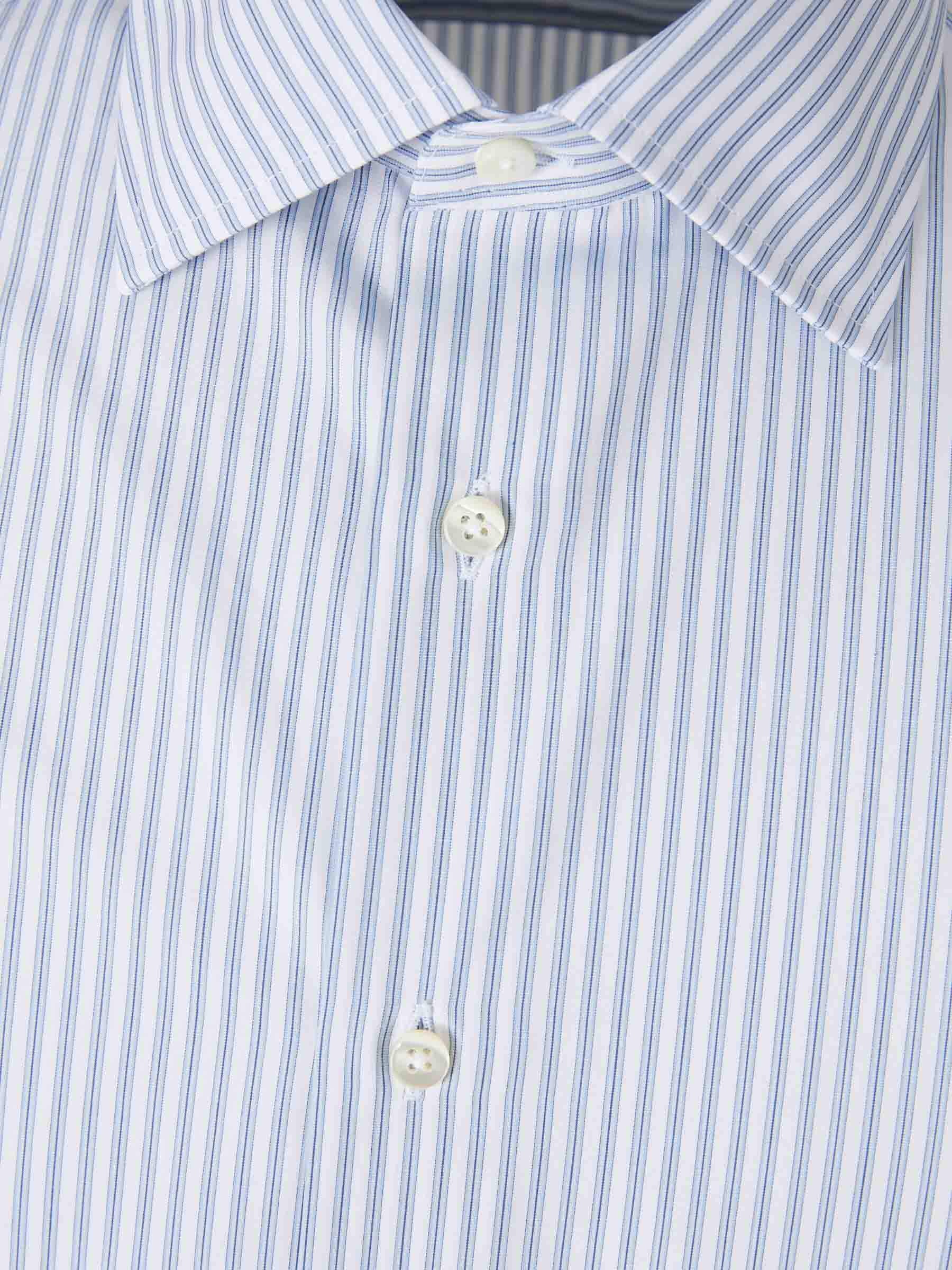 Outlet online Canali Hombre Camisa Motivo Rayas color Azul Celeste sku 402-000021 01 - Foto 3