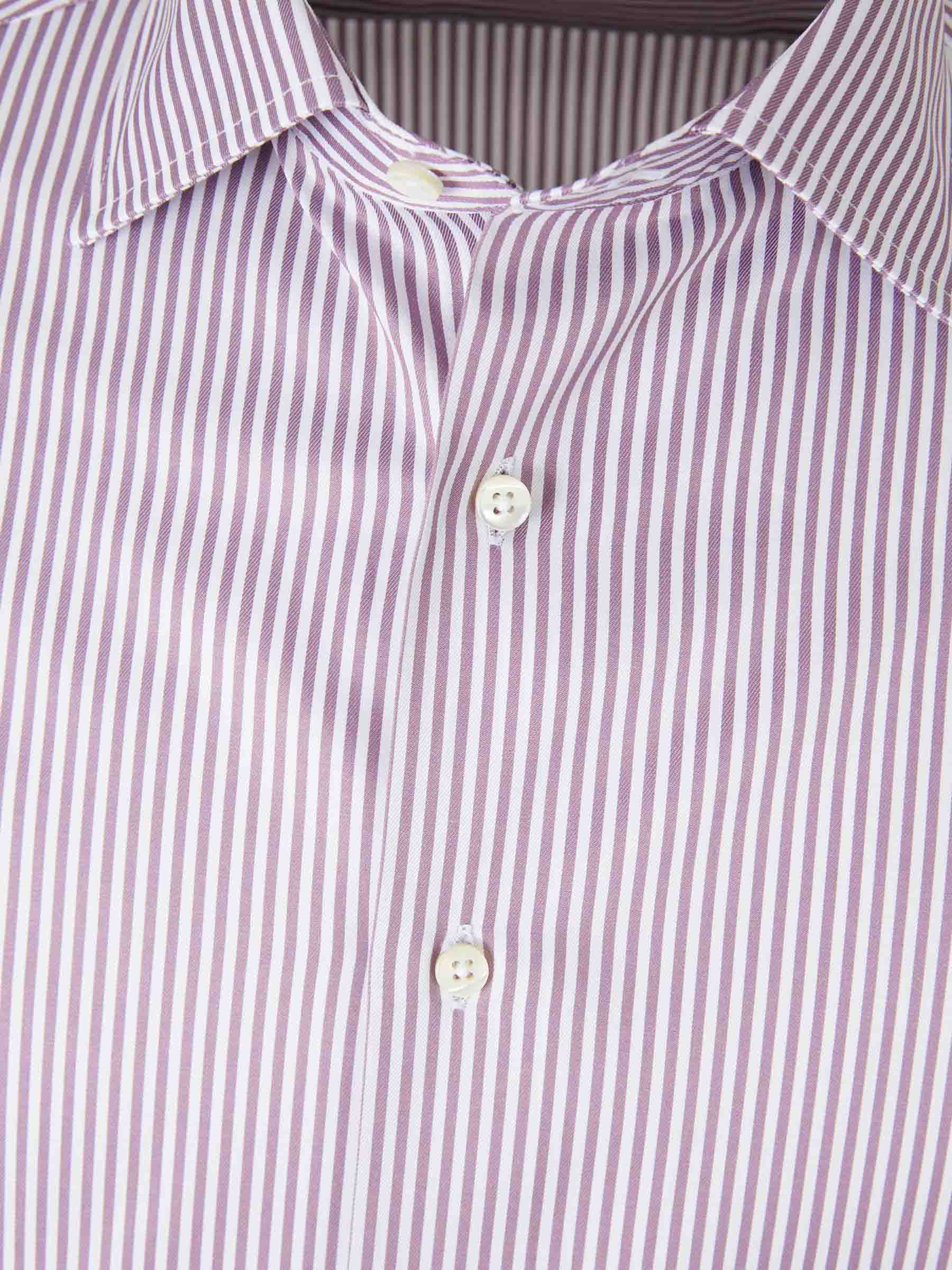 Outlet online Canali Hombre Camisa Motivo Rayas color Cereza sku 402-000022 01 - Foto 3