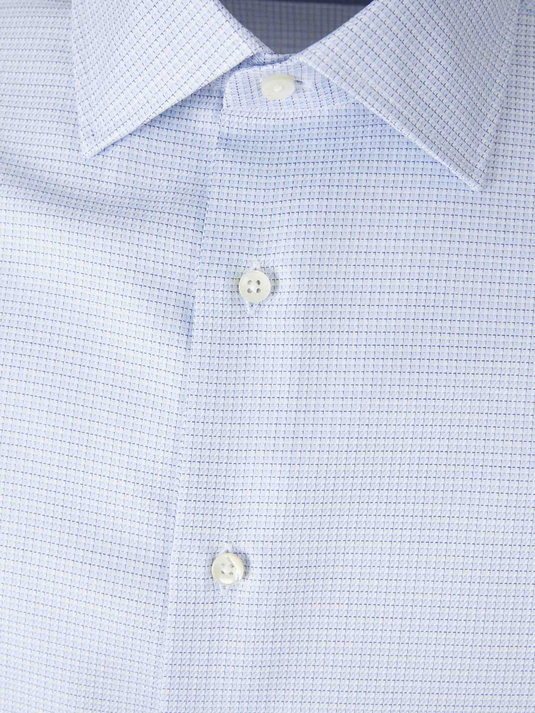 Outlet online Canali Hombre Camisa Textura Algodón color Azul Celeste sku 402-000025 01 - Foto 3